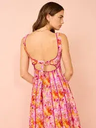 Acler Hansley Midi Dress in Lotus Size AU 12 - Image 3