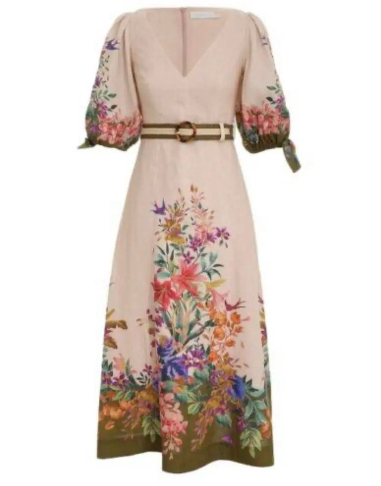 Zimmermann Tropicana Belted Floral-Print Linen Dress - Image 3