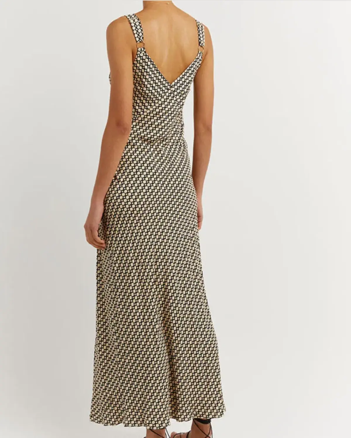 Dissh Marlow Beige Geo Midi Slip Dress - Image 3