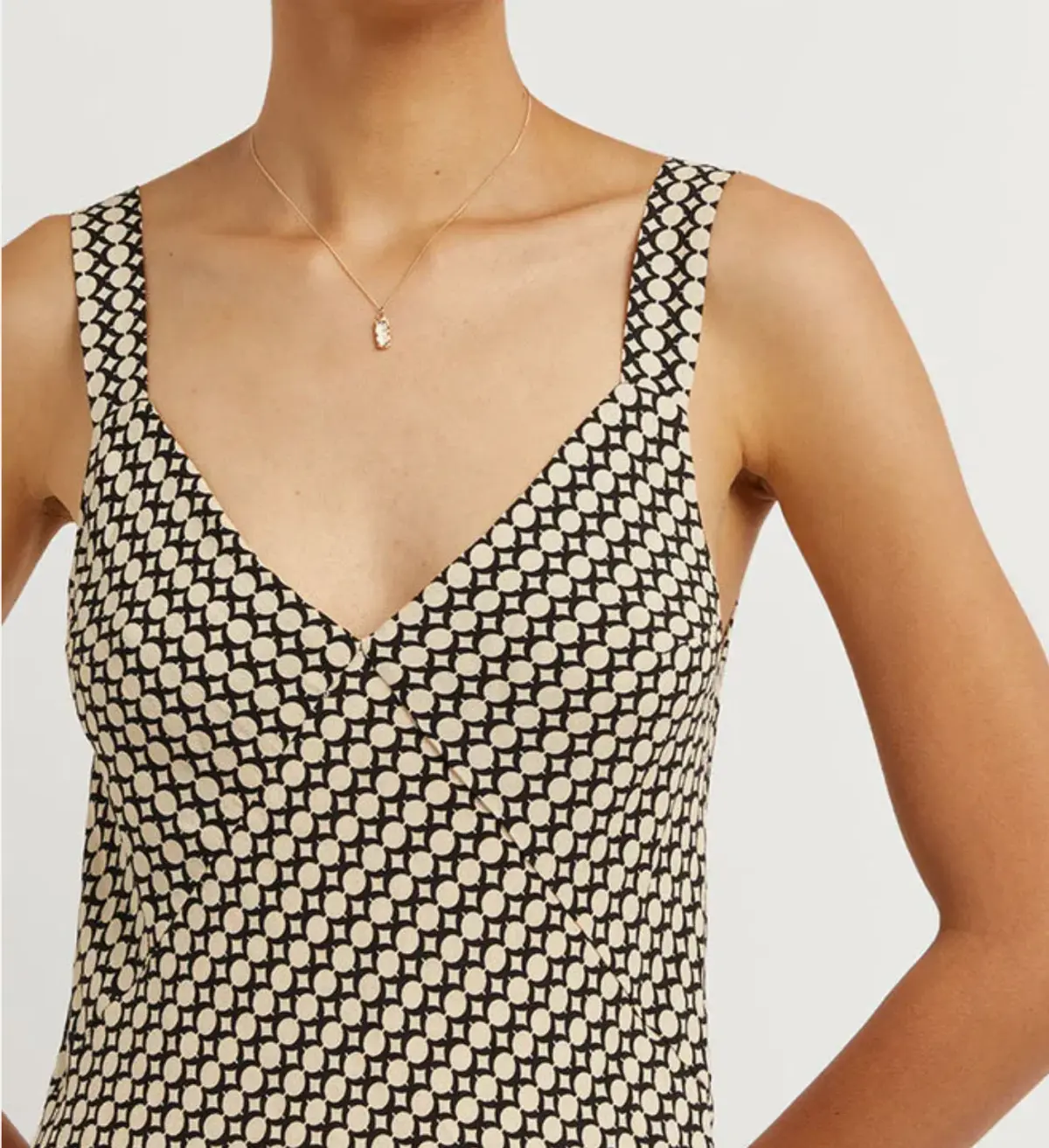 Dissh Marlow Beige Geo Midi Slip Dress - Image 2