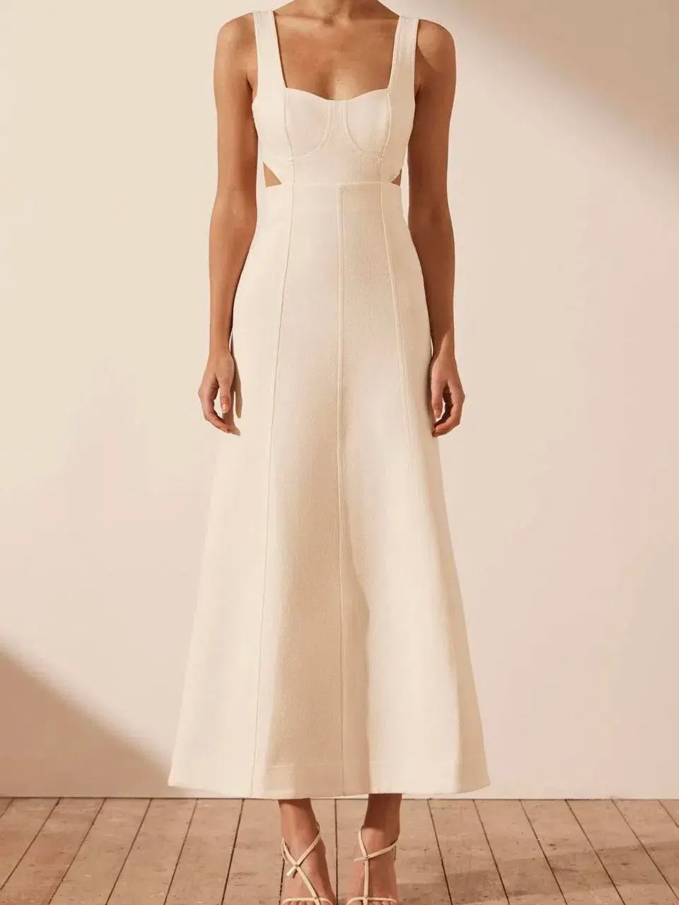 Shona Joy Amura Bustier Midi Dress, Size 12. for rent on The Volte - main image