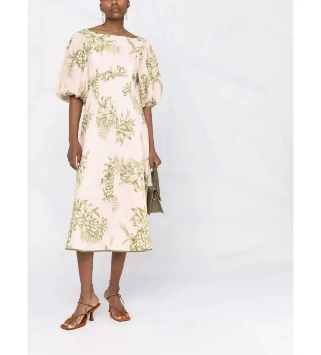 Zimmermann Empire Linen Floral Midi Dress Print Size 3 /AU14 for rent on The Volte - main image
