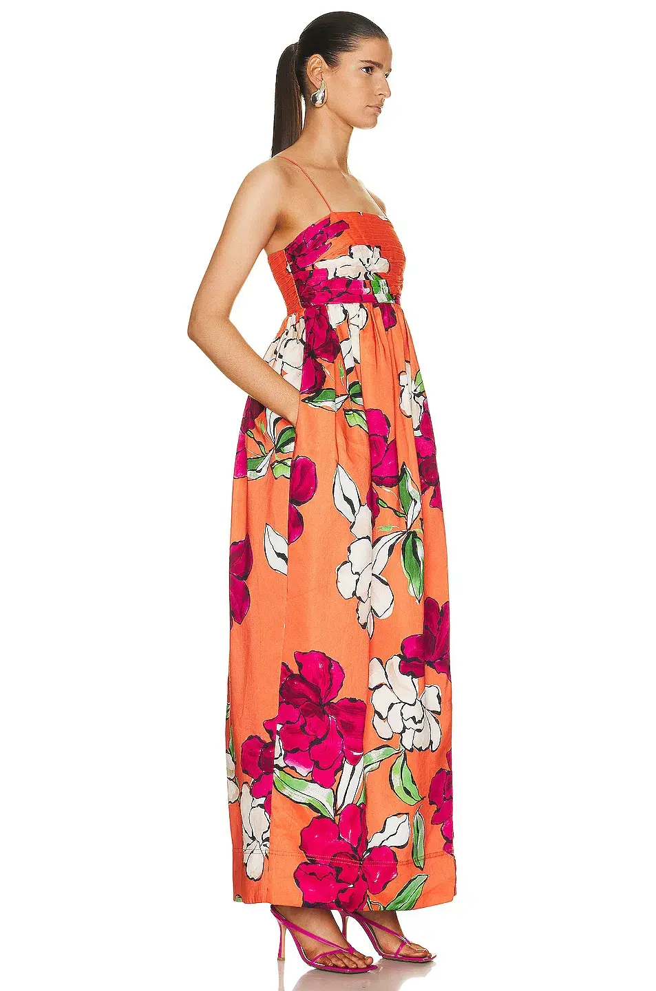 Aje Monument Tulip Maxi Dress Vivid Camellia Size 8 - Image 4