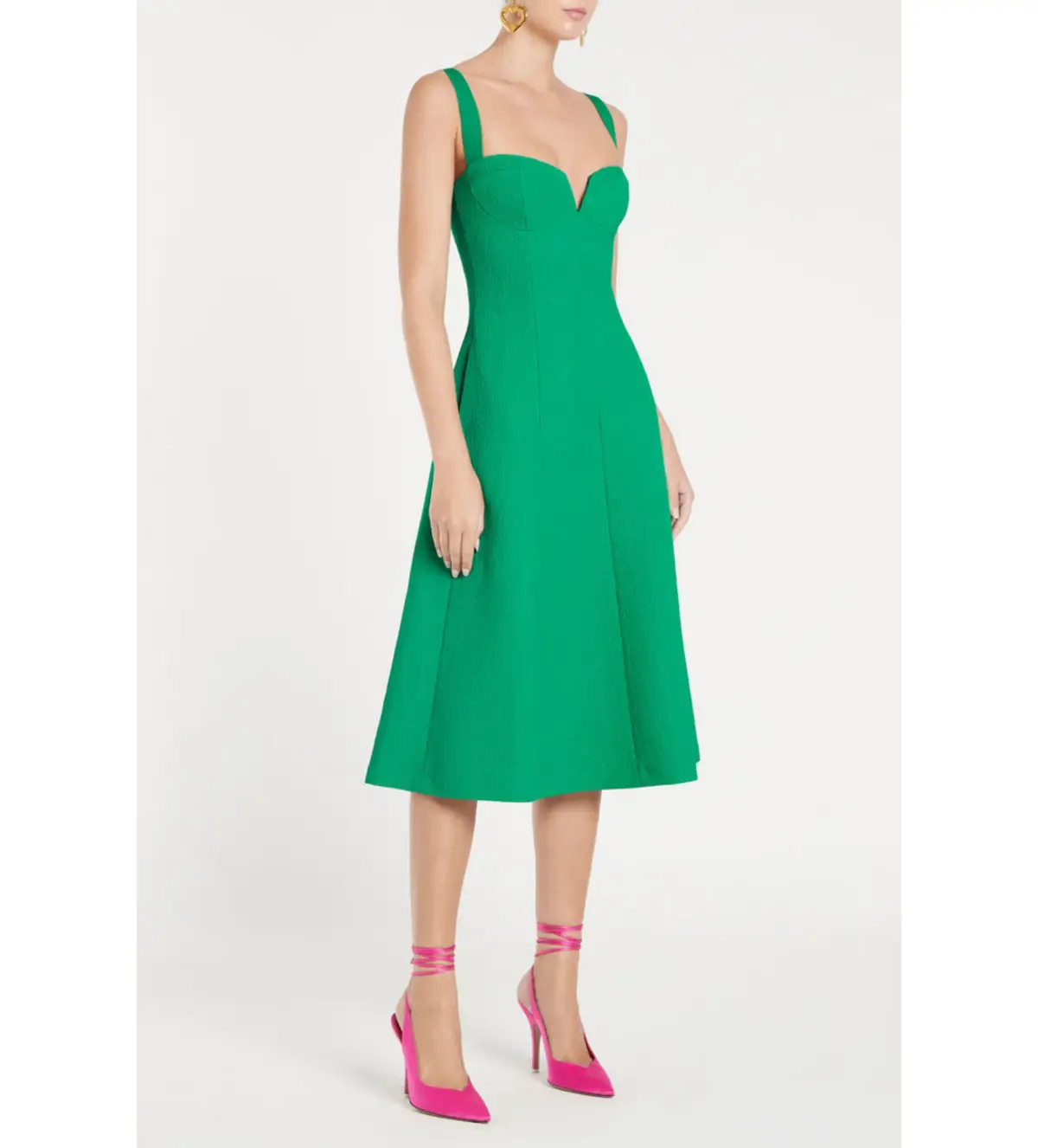 Rebecca Vallance Dionne Midi Dress Golf Green Size 14 - Image 2