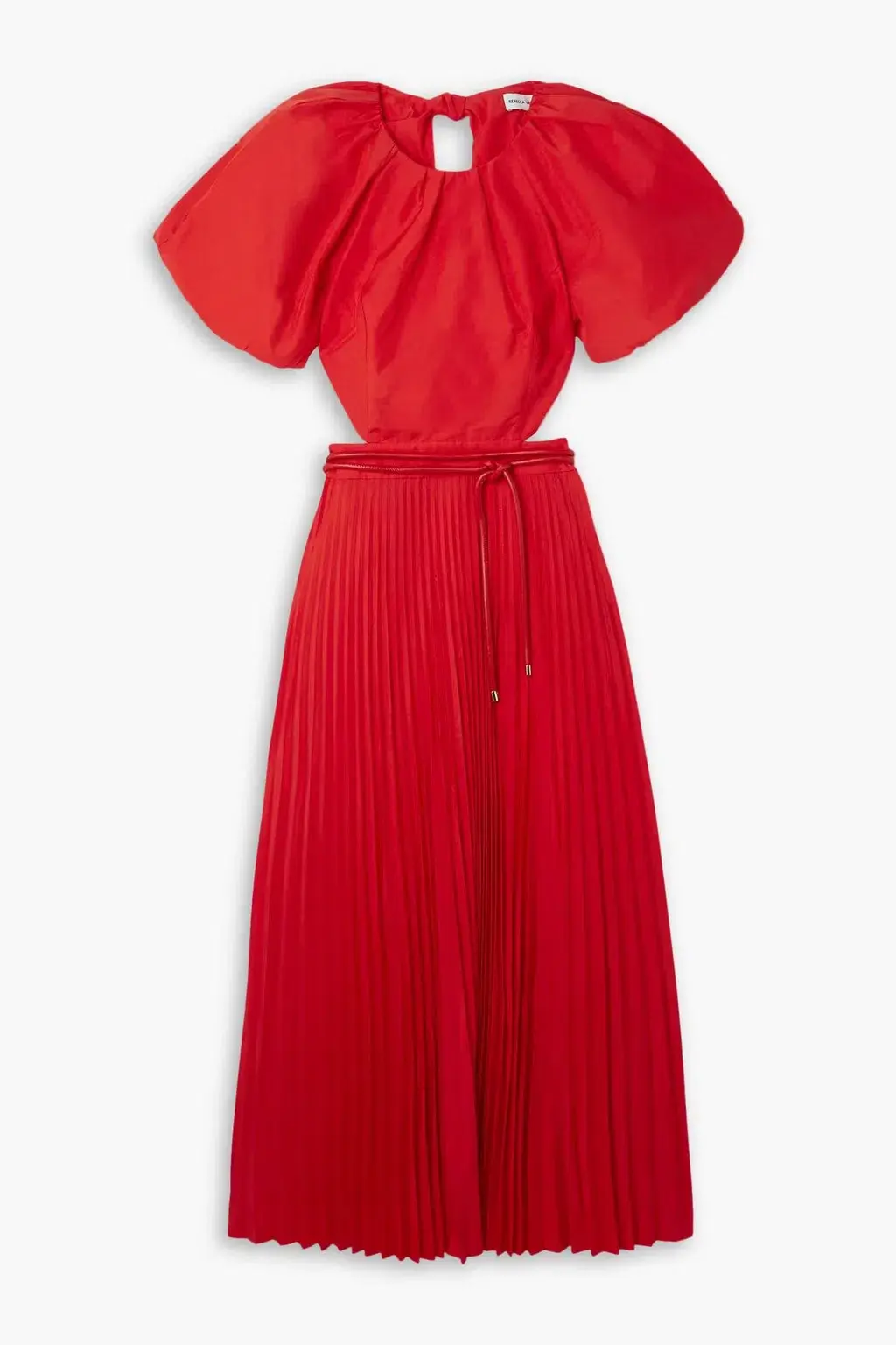 Rebecca Vallance Puff Sleeve Open Back Dress Red Size 14 - Image 3