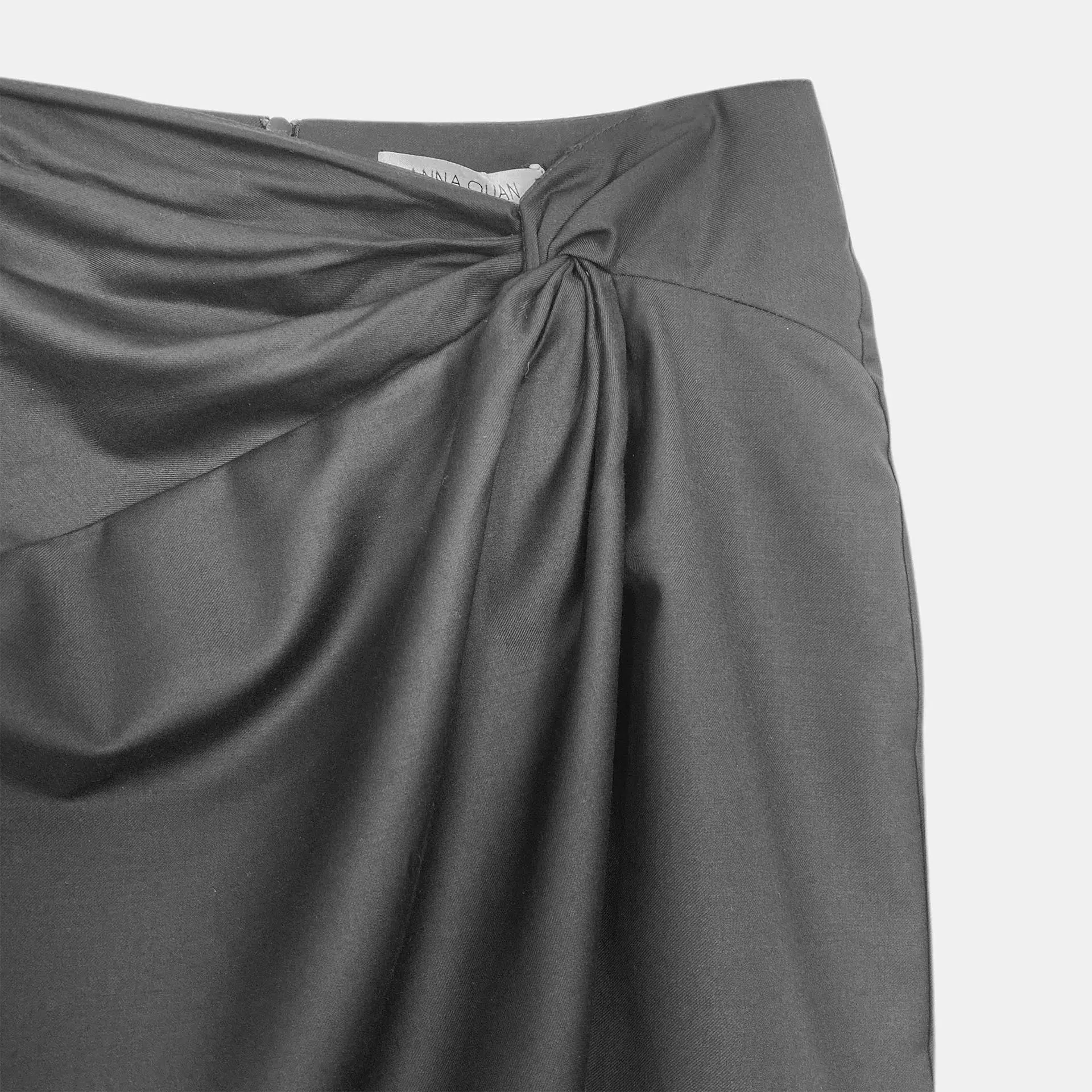 Anna Quan Emelia Ruched Mini Skirt Black Size 12  - Image 9