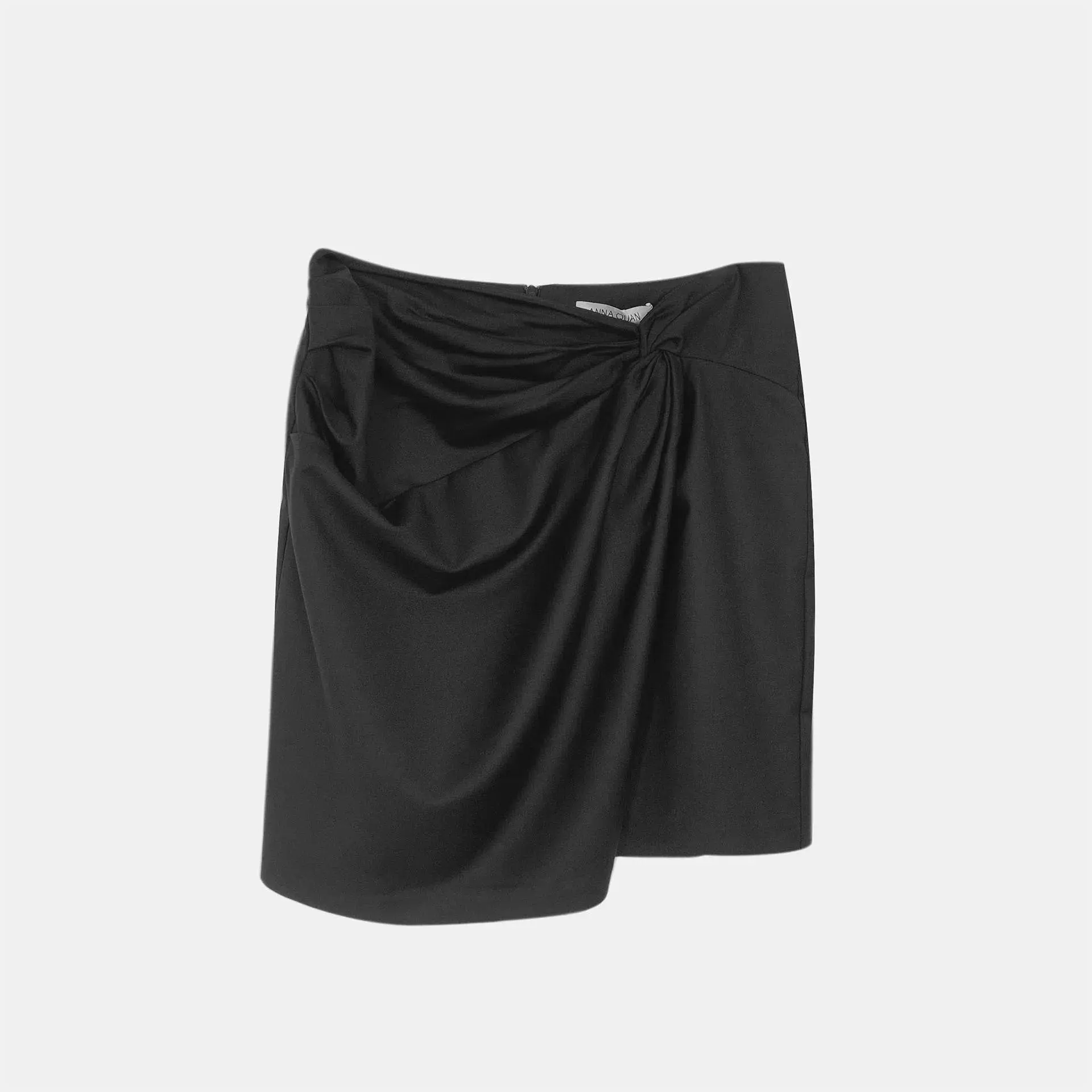 Anna Quan Emelia Ruched Mini Skirt Black Size 12  - Image 7