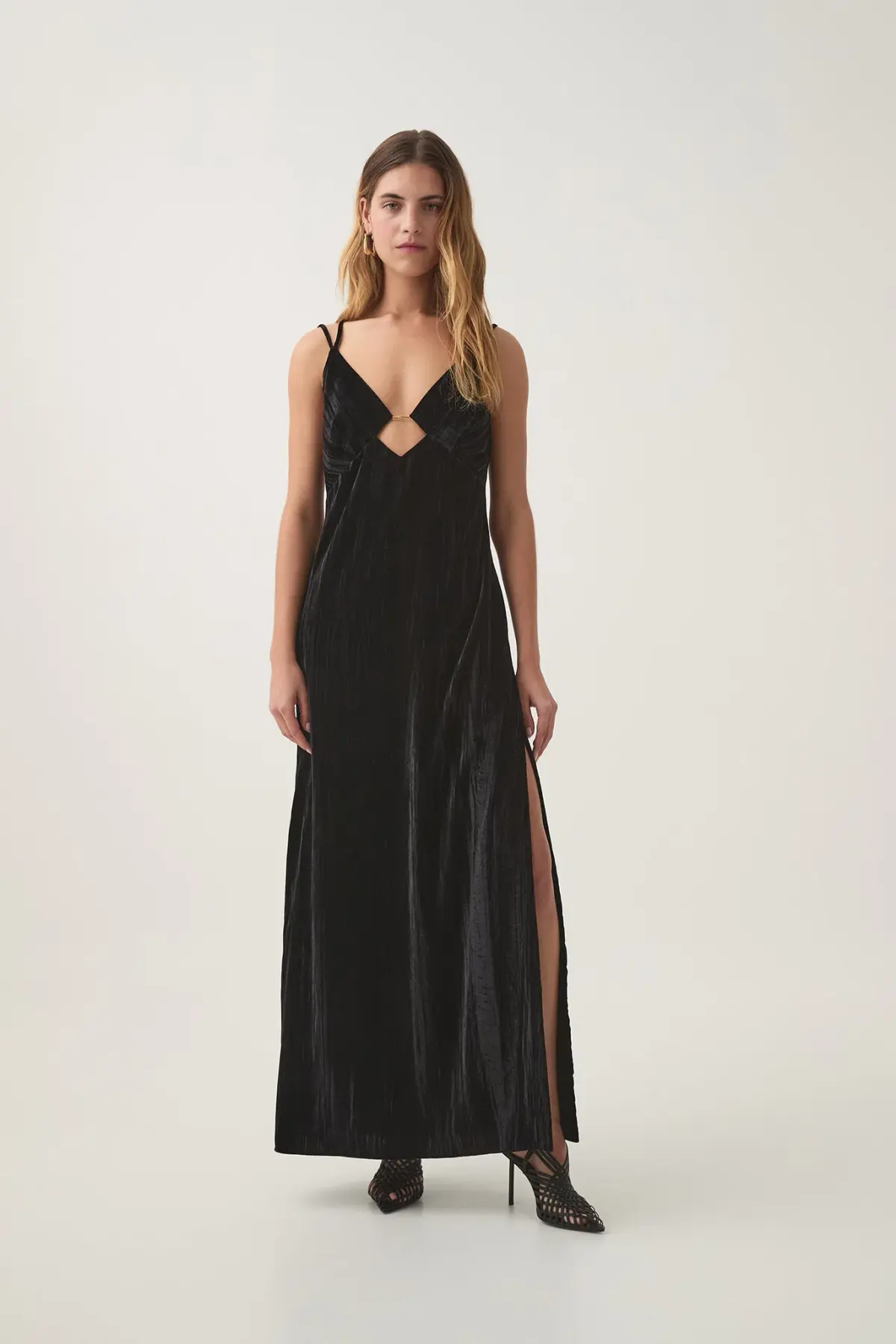 Aje Moonbow Velvet Maxi Dress Black Size 8 - Image 1