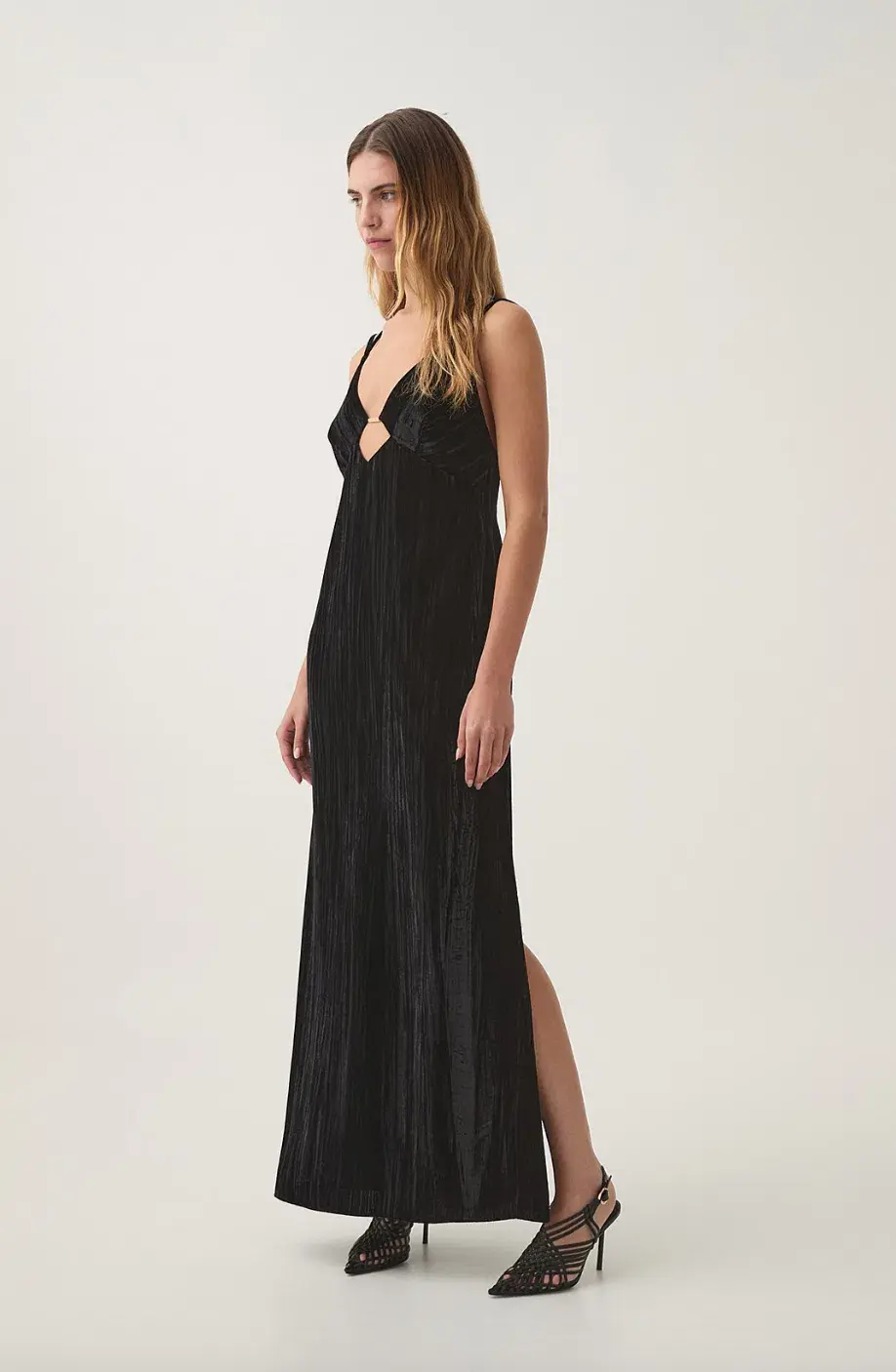 Aje Moonbow Velvet Maxi Dress Black Size 8 - Image 5
