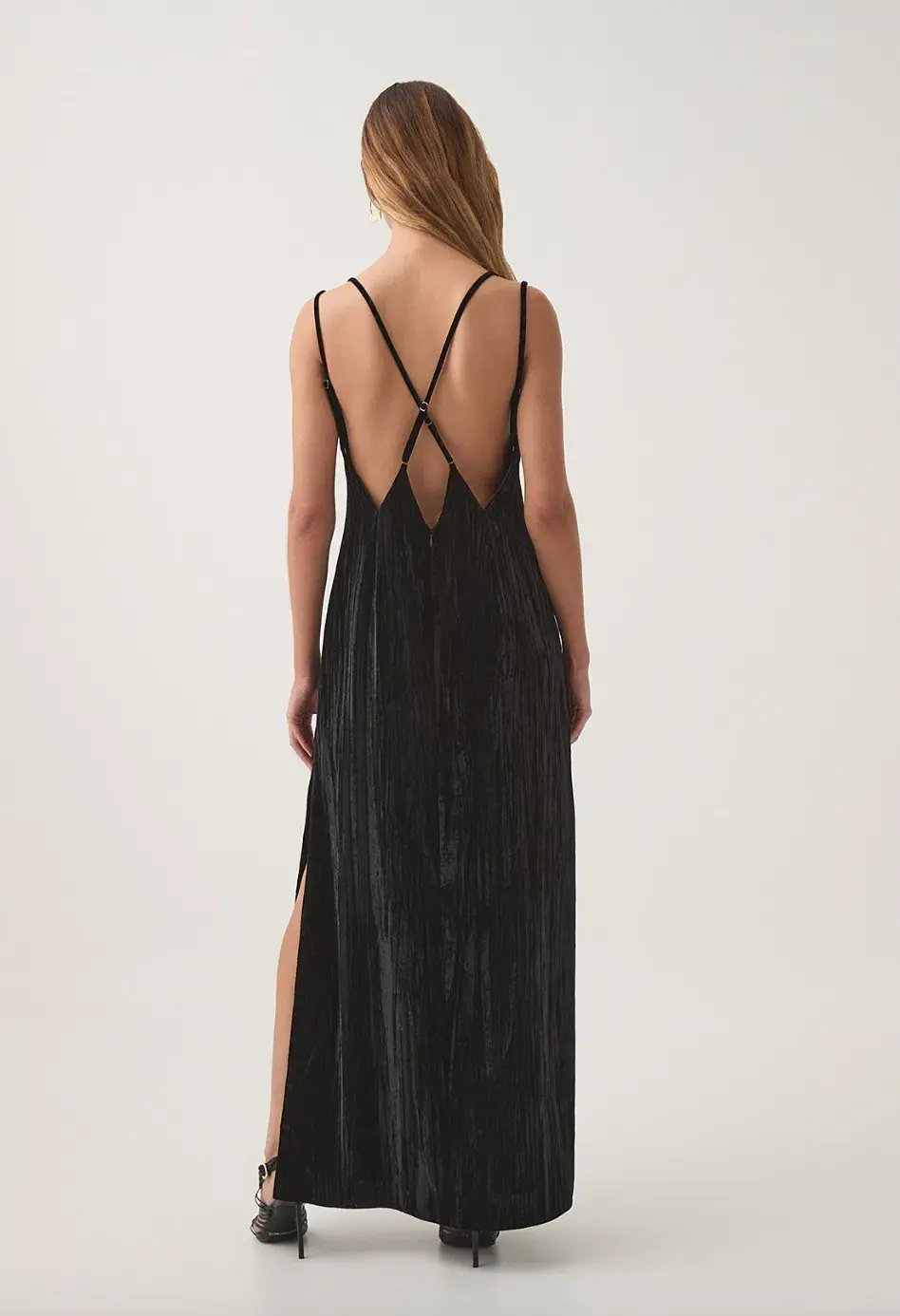 Aje Moonbow Velvet Maxi Dress Black Size 8 - Image 3