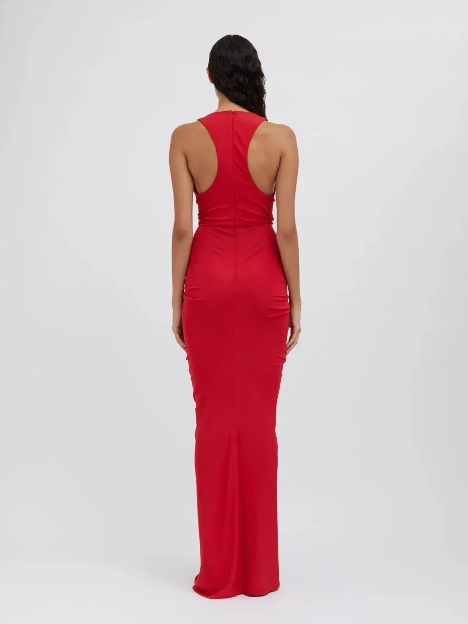 Christopher Esber Vivenda Drape Front Dress Watermelon Red Size 8 - Image 3