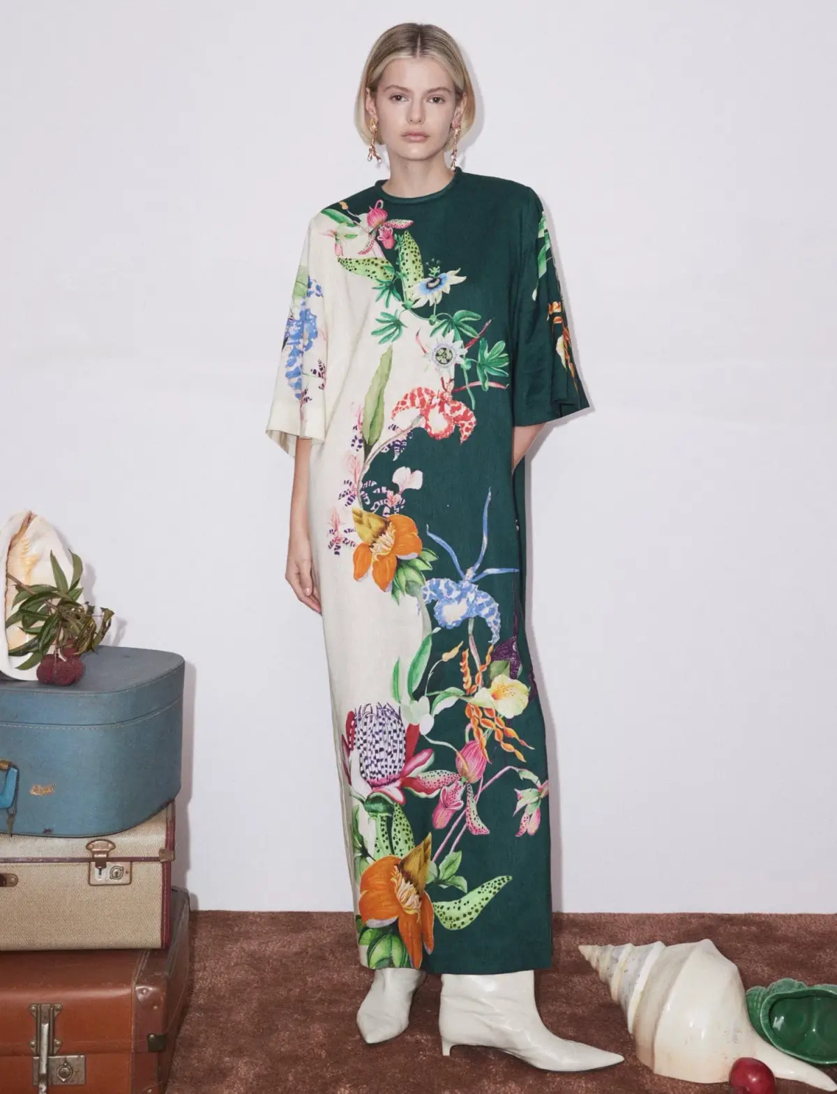 Alemais Aggie Midi Dress Multi Floral Size AU 16 - Image 1