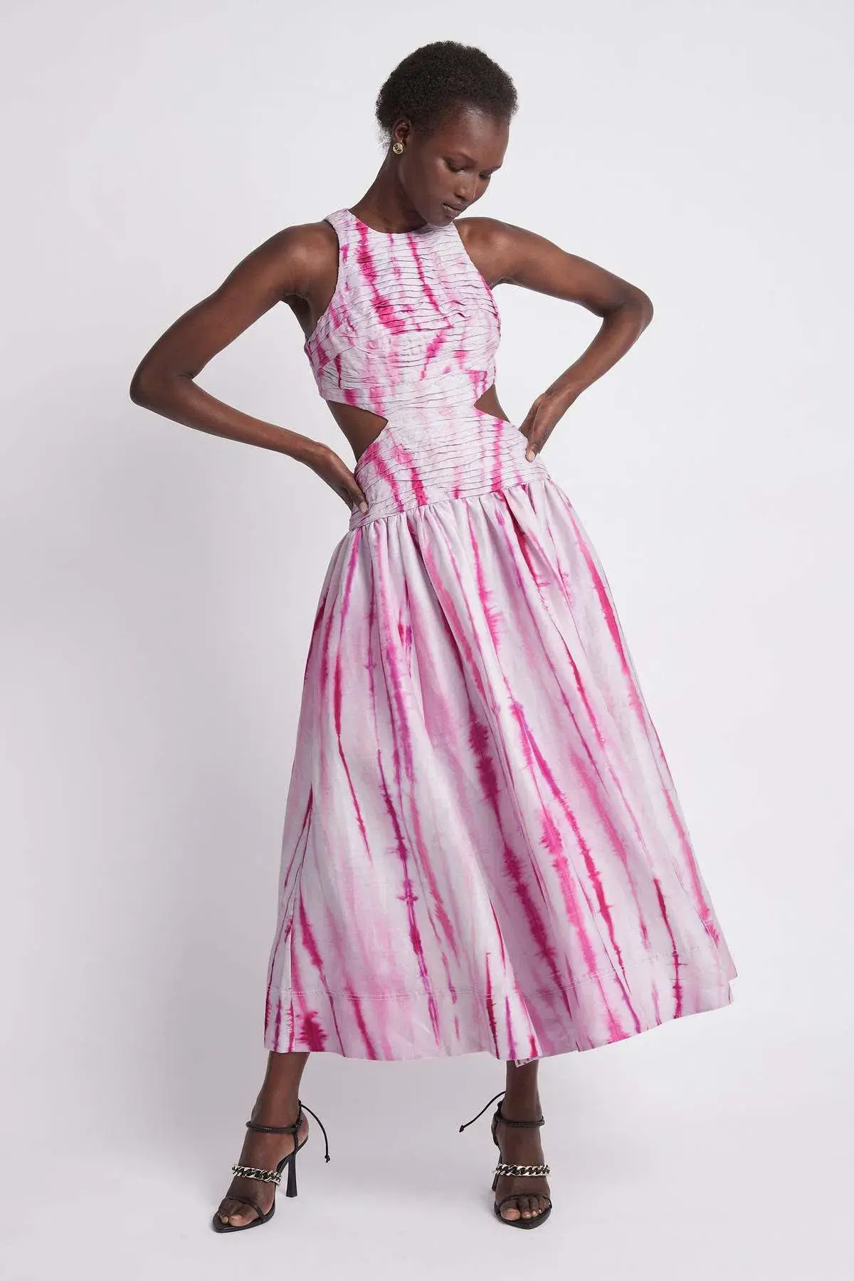Aje Introspect Ripple Cut Out Maxi Dress Ripple Tie Dye Size 4 - Image 2