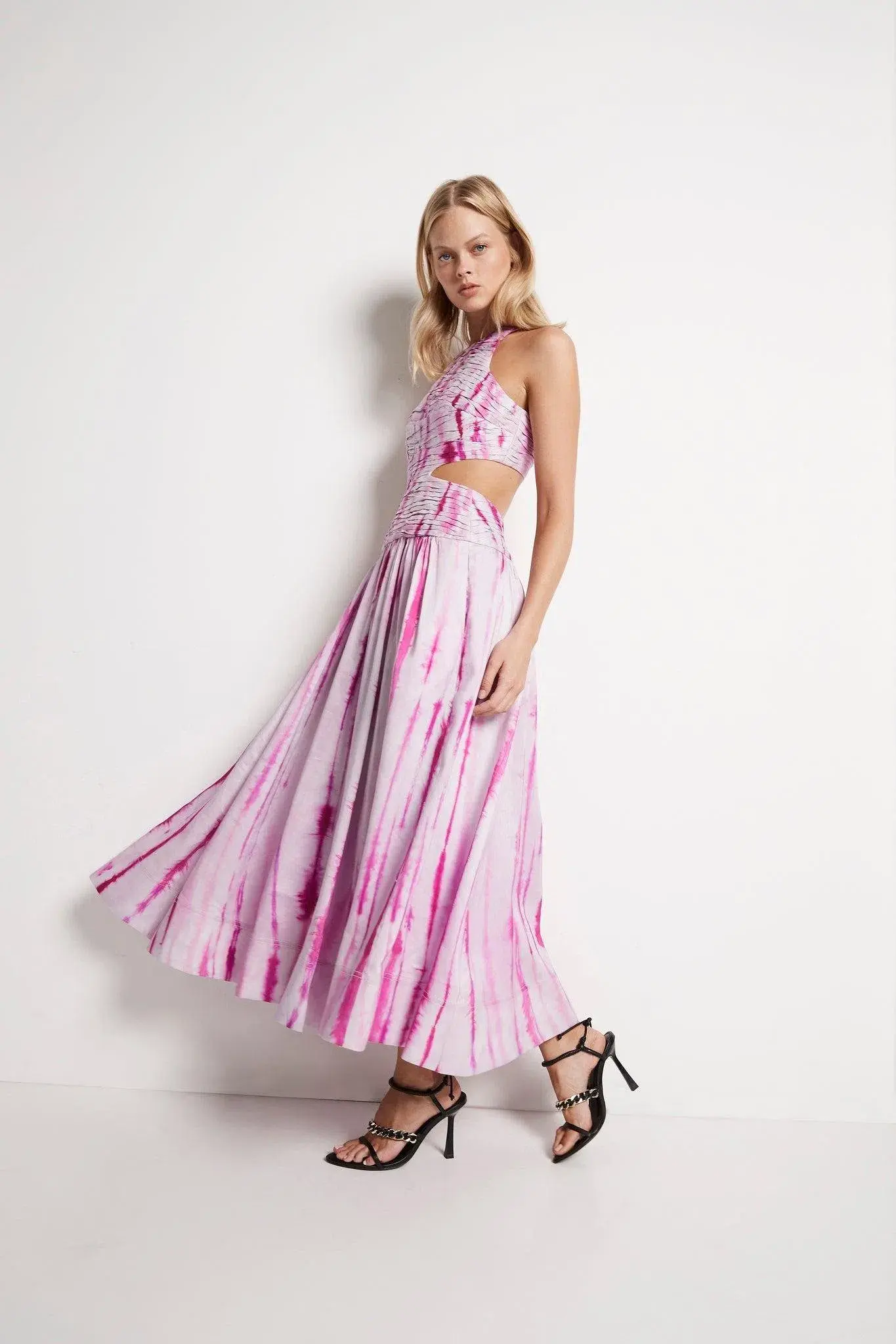 Aje Introspect Ripple Cut Out Maxi Dress Ripple Tie Dye Size 4 - Image 1