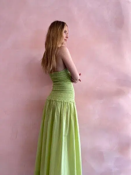 Bec & Bridge Solstice Strapless Maxi Dress Lime Size 6 for rent on The Volte - main image