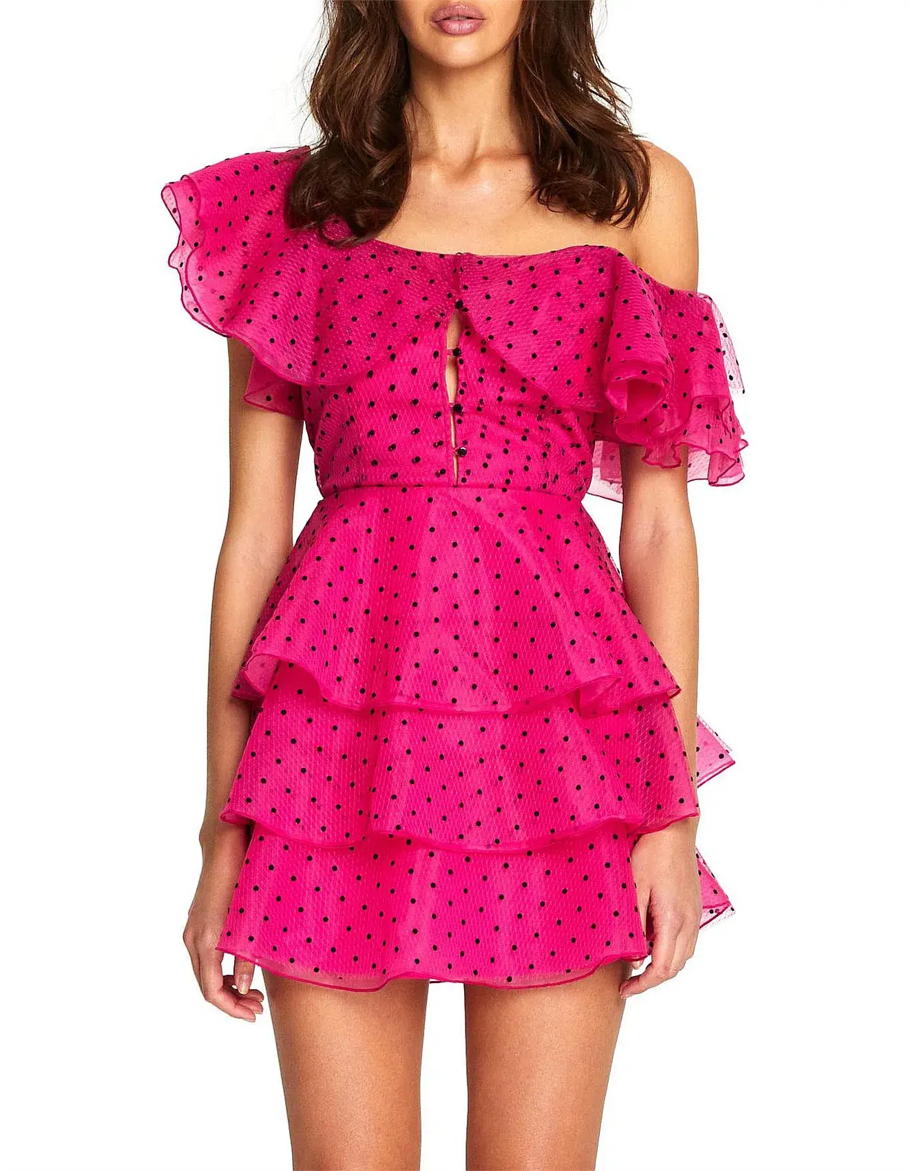 Alice McCall Space Odyssey Frilled Mini Dress Hot Pink Size 8 - Image 2