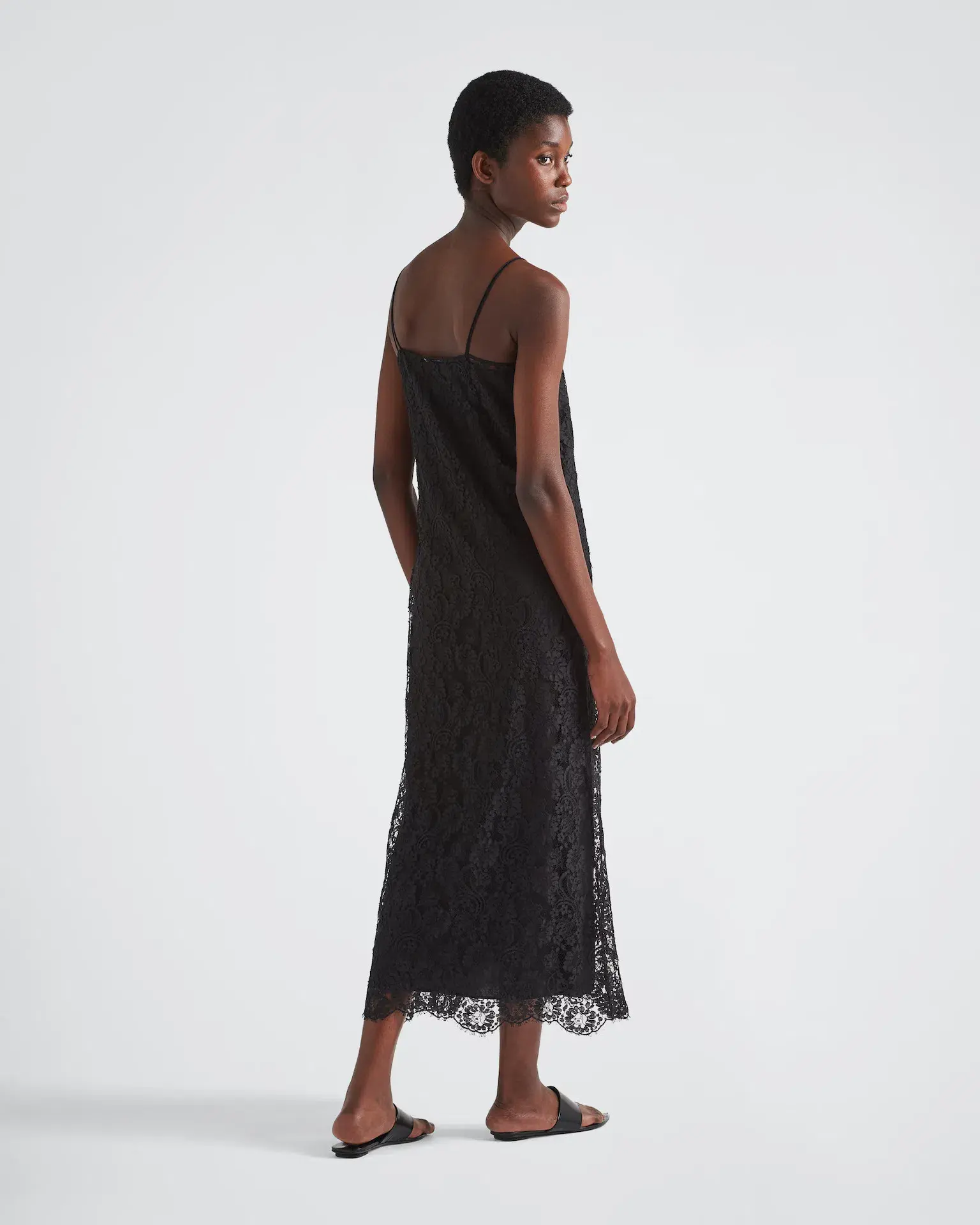 Prada Lace Midi Dress Black Size 36 / AU 4 - Image 3