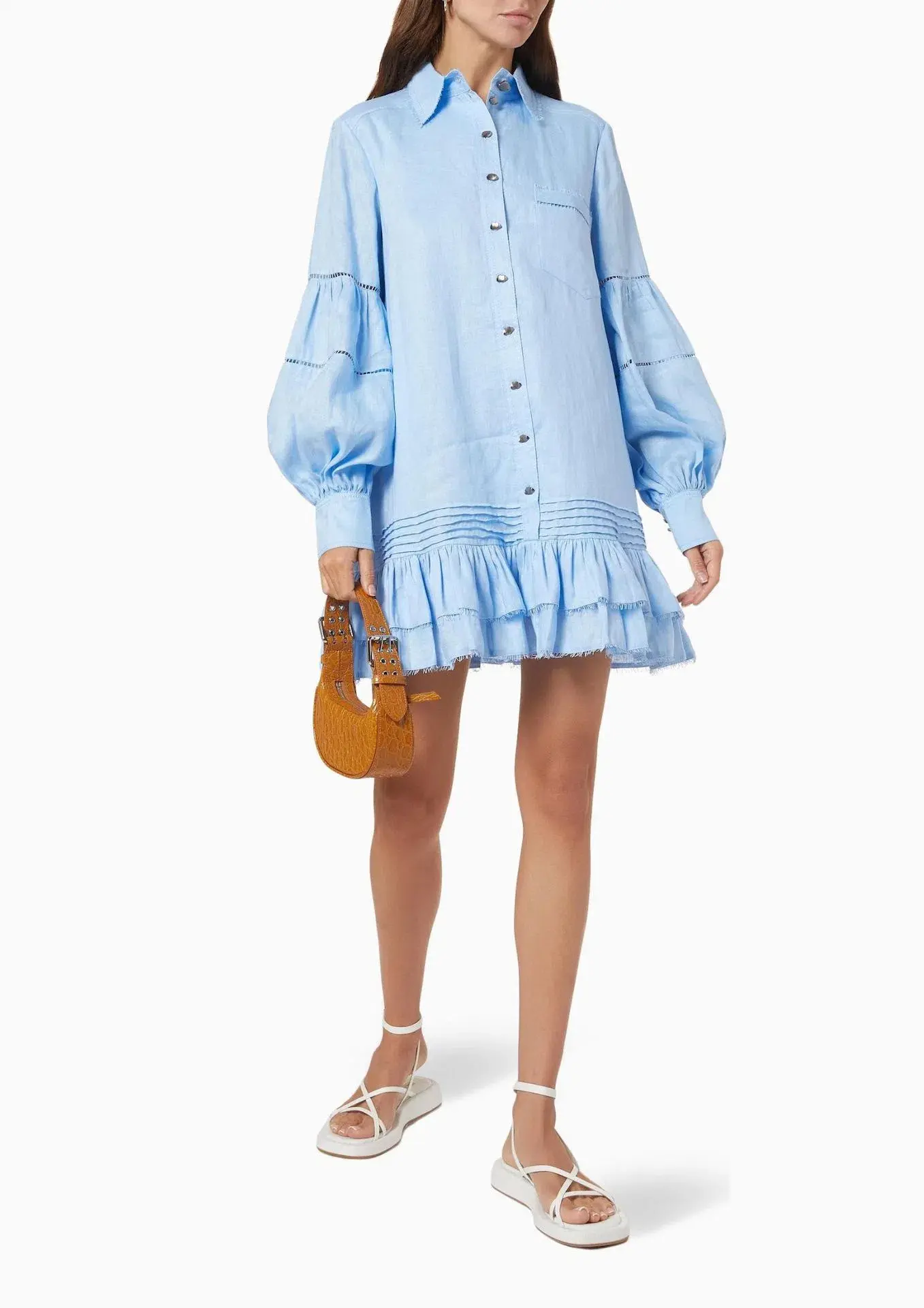 Aje Lotus Shirt Mini Dress Blue Size 16 - Image 1
