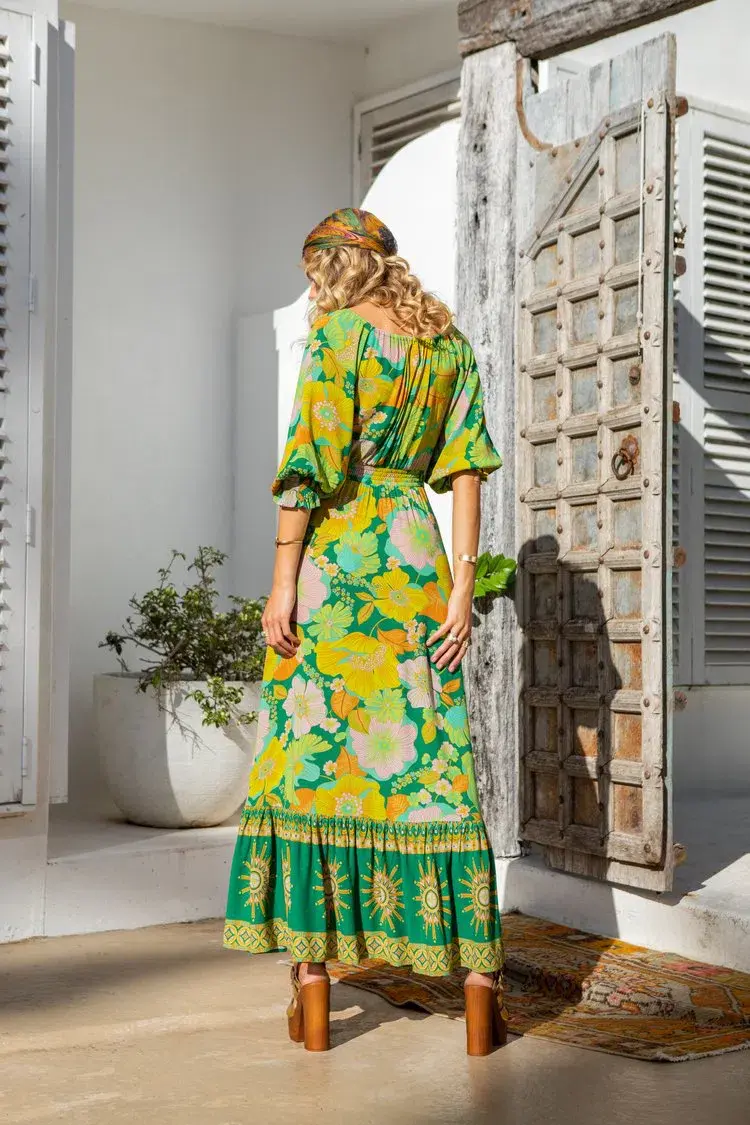 Nine Lives Bazaar Gigi Long Sleeve Maxi Gown Green AUS 6 / US 2 / EUR 34  - Image 2