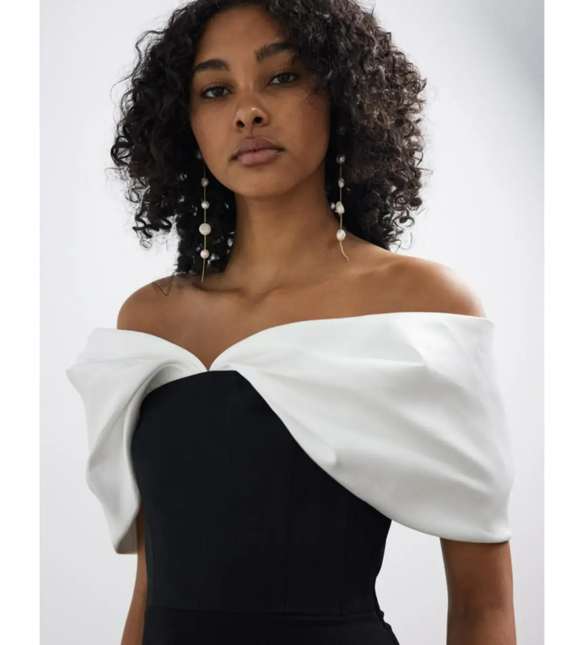 Solace London Dakota Off-shoulder Dress Black/White Size AU 12 - Image 2
