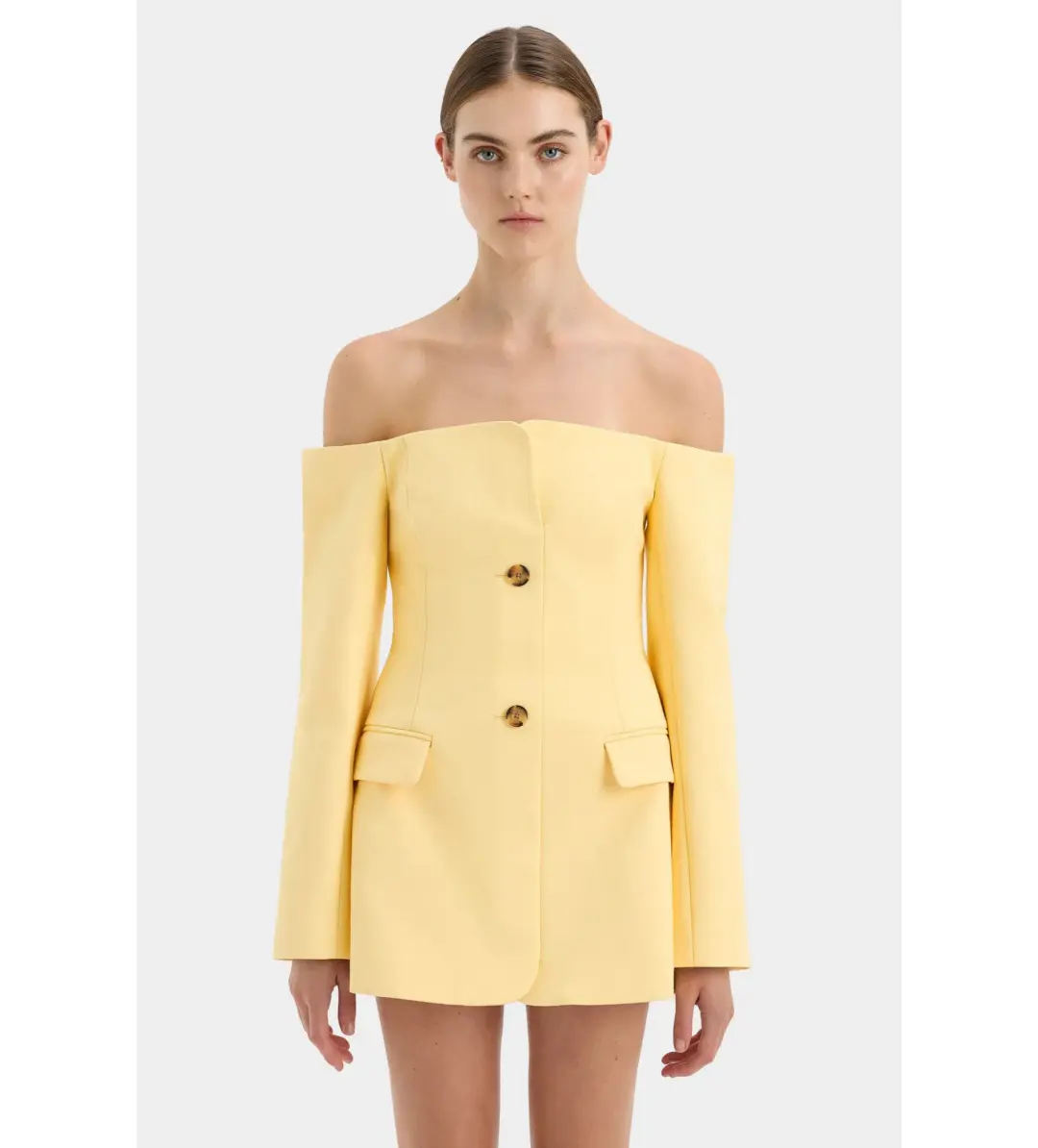 Sir the Label Sandrine Dress in Limone Yellow Size AU 12 for rent on The Volte - main image