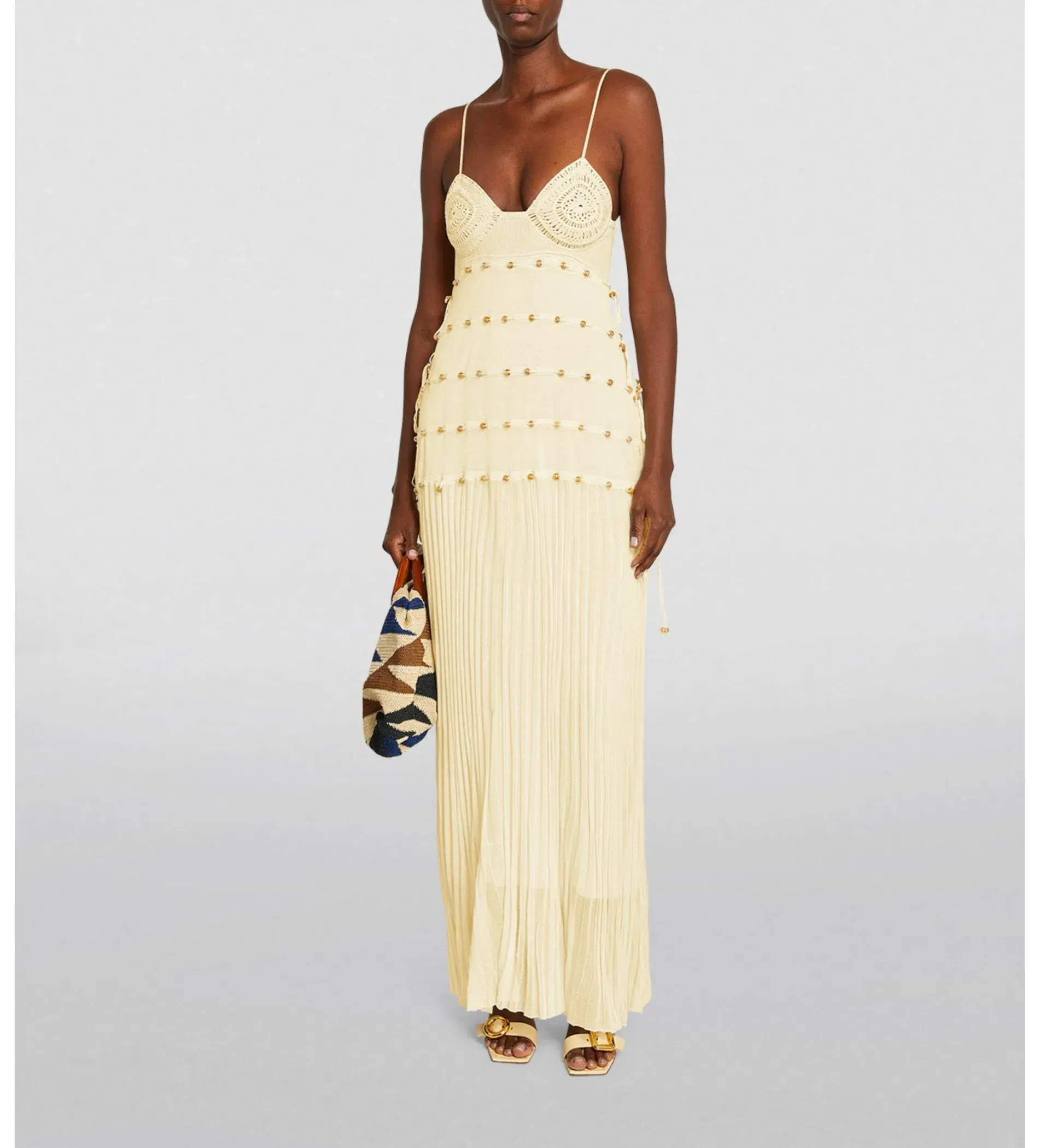 Christopher Esber Reminiscence Beaded Maxi Dress in Butter Size M / AU 10 - Image 1