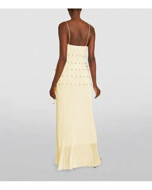 Christopher Esber Reminiscence Beaded Maxi Dress in Butter Size M / AU 10 for rent on The Volte - main image