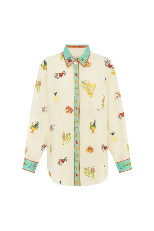 Alémais Holiday Go-to Embroidered Shirt and Skirt Print Size AU 14 - Image 7