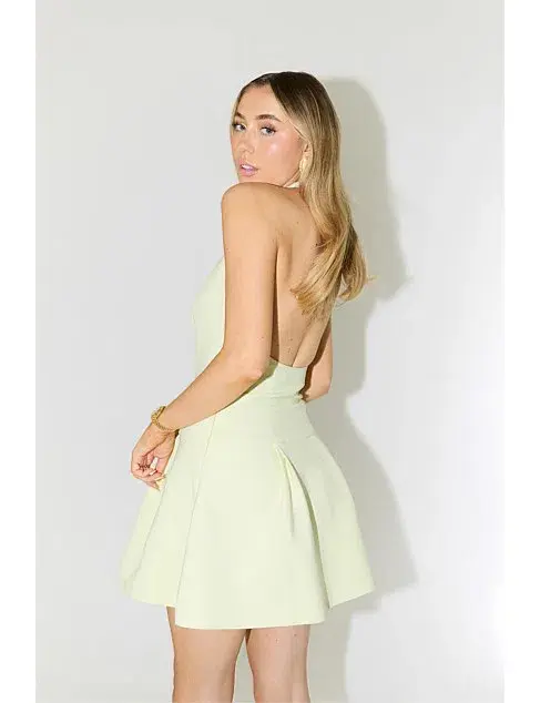 Odd Muse Ultimate Muse Dropped Hem Mini Dress Lime Size S / AU 8 - Image 3