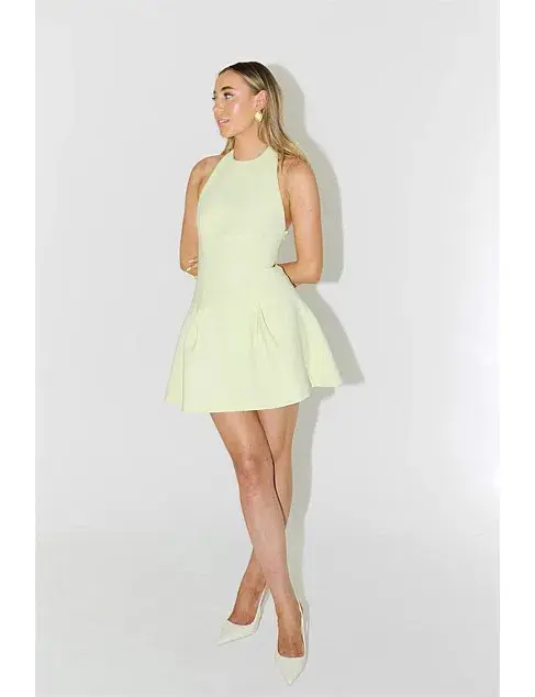 Odd Muse Ultimate Muse Dropped Hem Mini Dress Lime Size S / AU 8 - Image 1