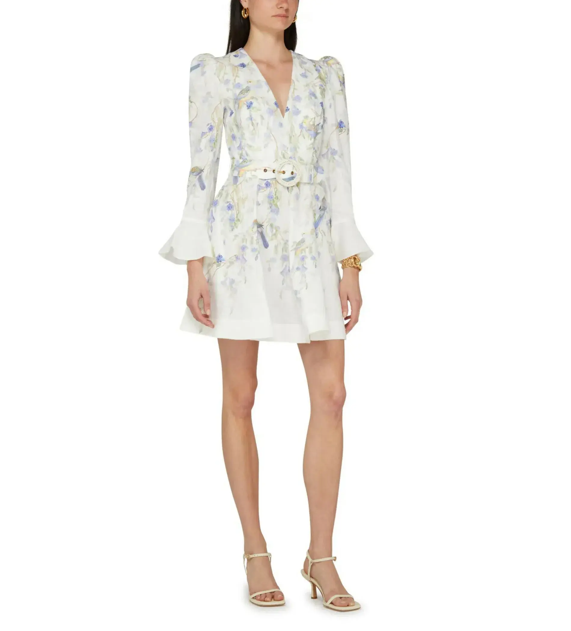 Zimmermann Natura Mini Dress in Blue Birds Size 1 / AU 10 - Image 1