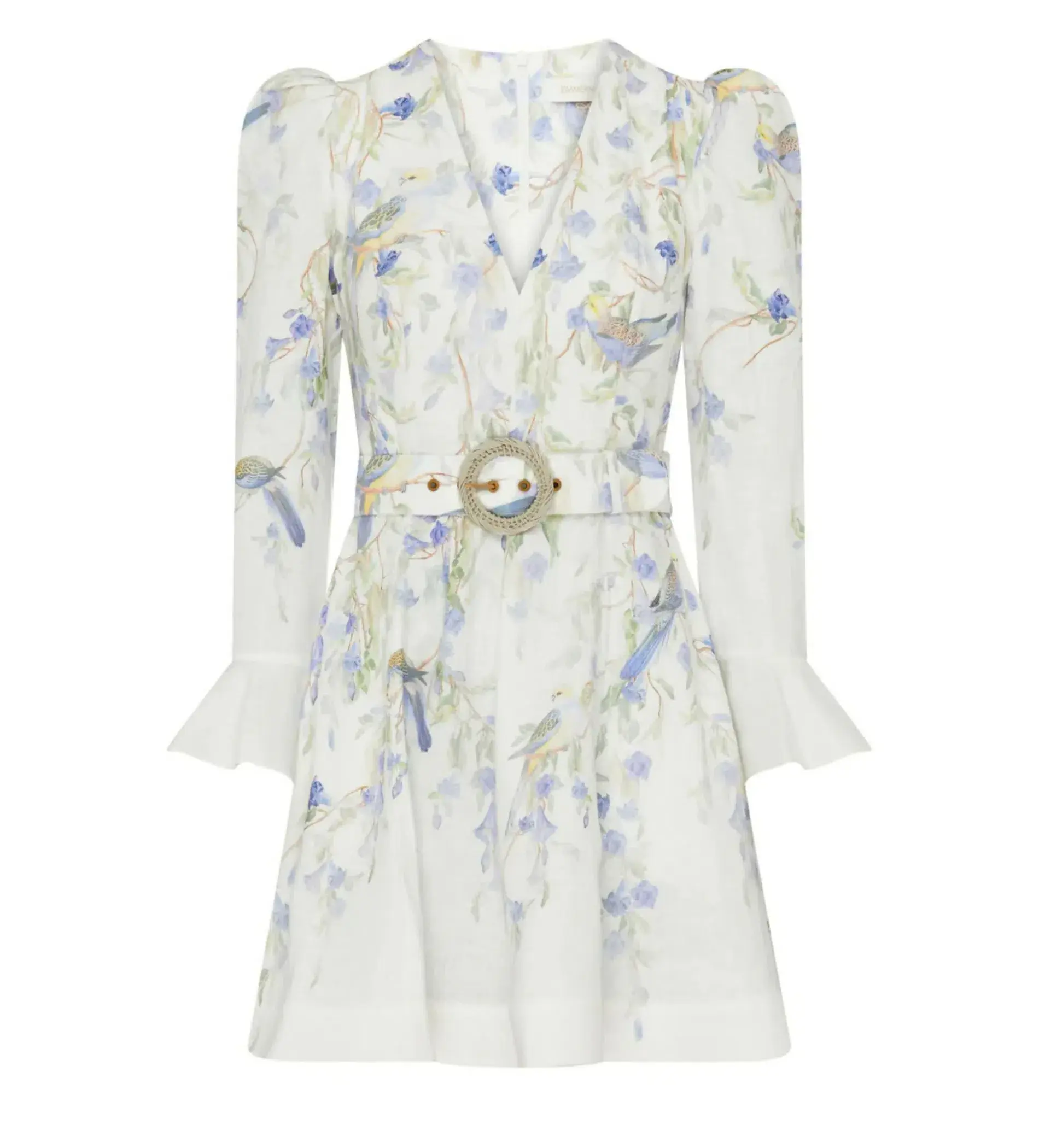Zimmermann Natura Mini Dress in Blue Birds Size 1 / AU 10 - Image 4
