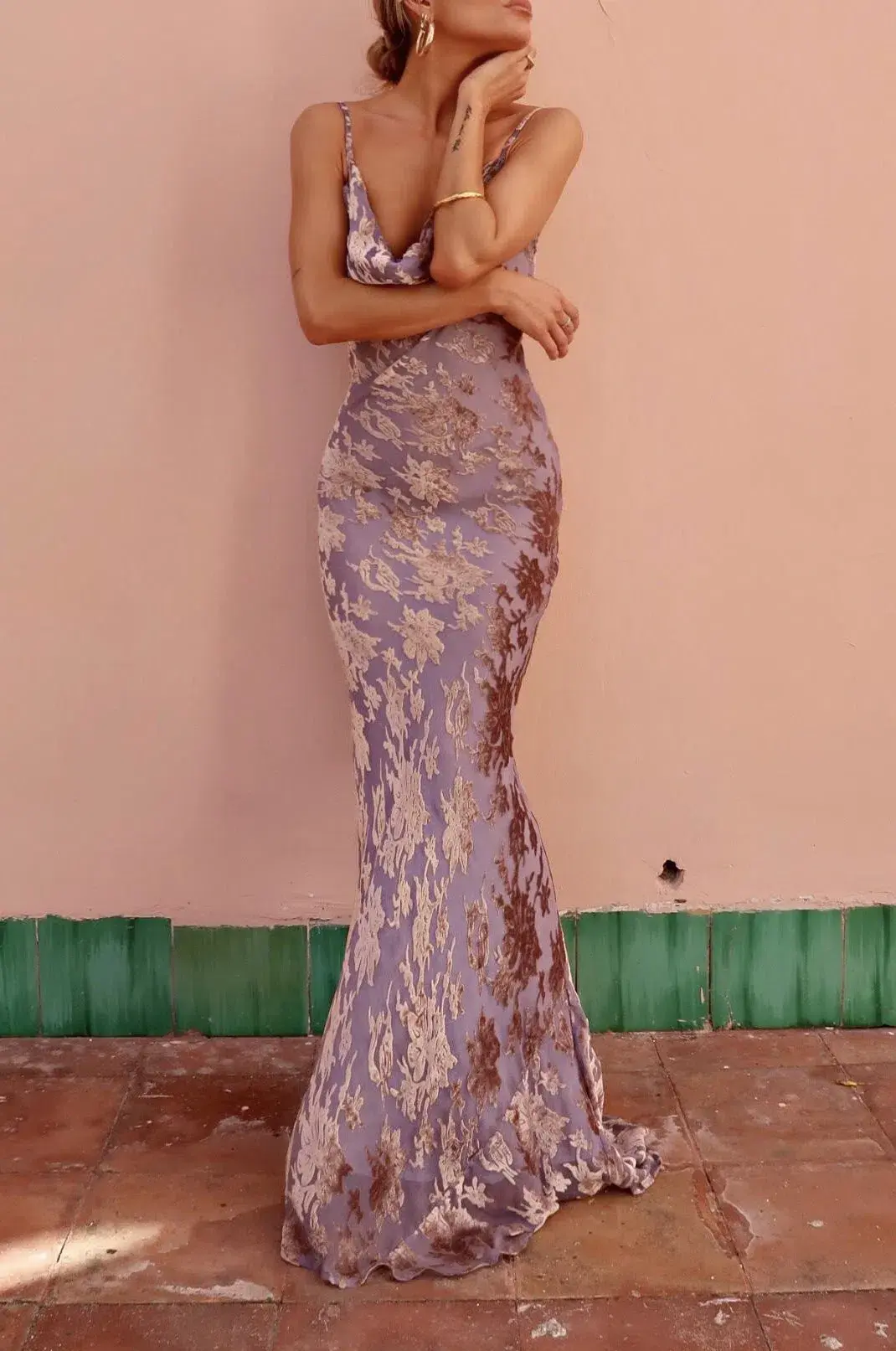 Rat & Boa Athena Dress Purple Print Size XS/AU 6 for rent on The Volte - main image