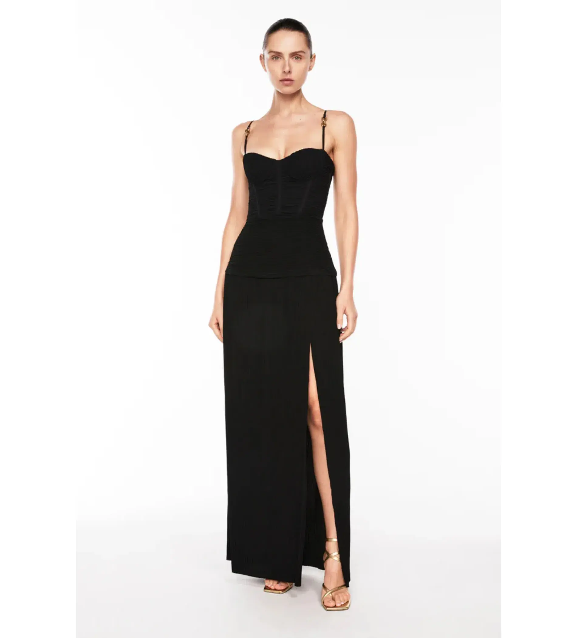 Manning Cartell Double Time Pleat Dress Black Size AU 10 - Image 1