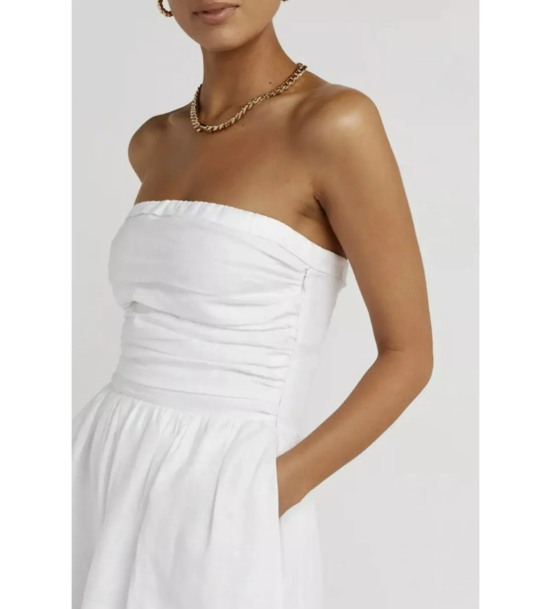 Dissh Lexi Linen Midi Dress White Size AU 10 - Image 2