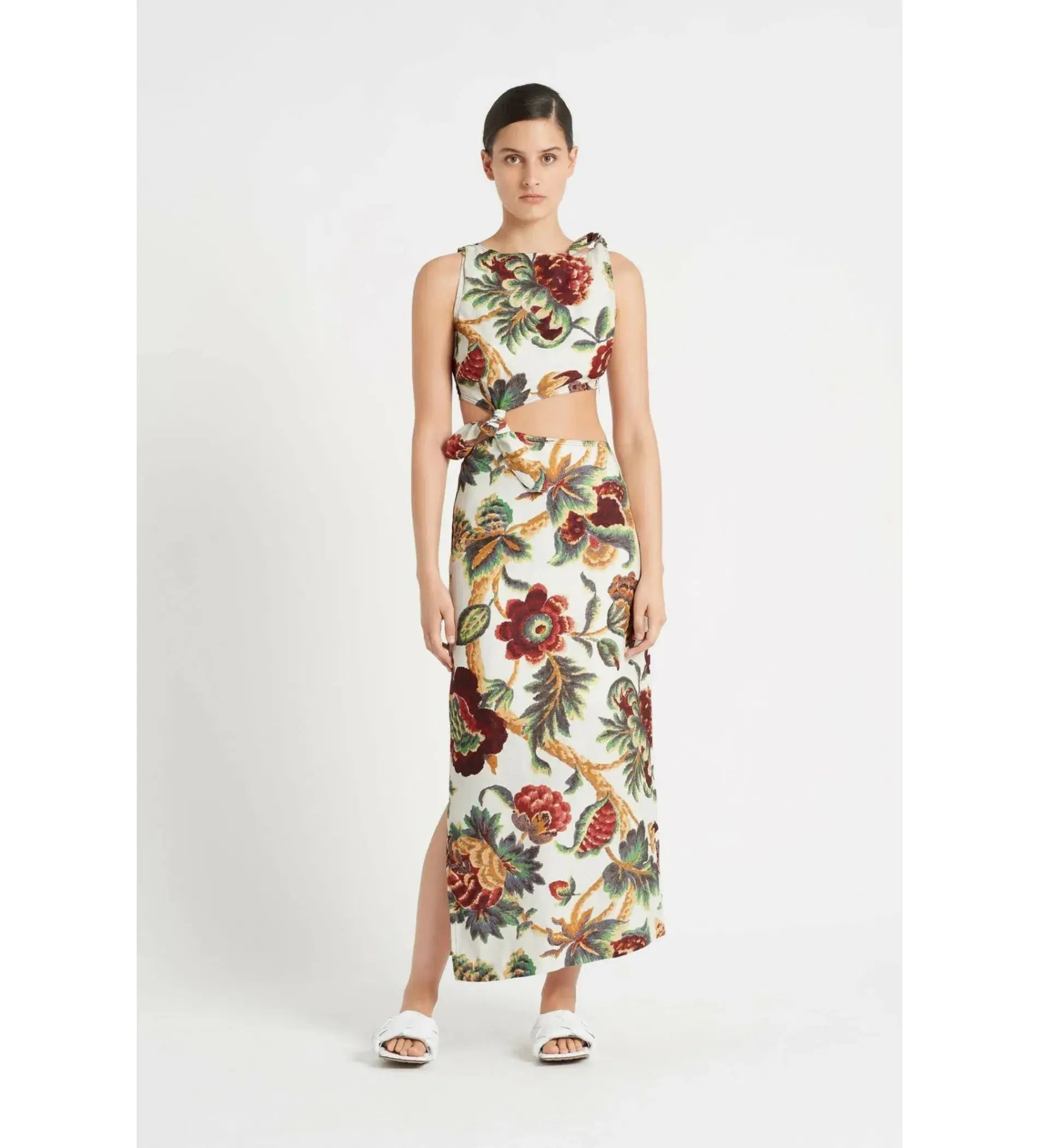 Sir The Label Ambroise Knot Midi Dress Floral Print Size 0 / AU 6  - Image 1