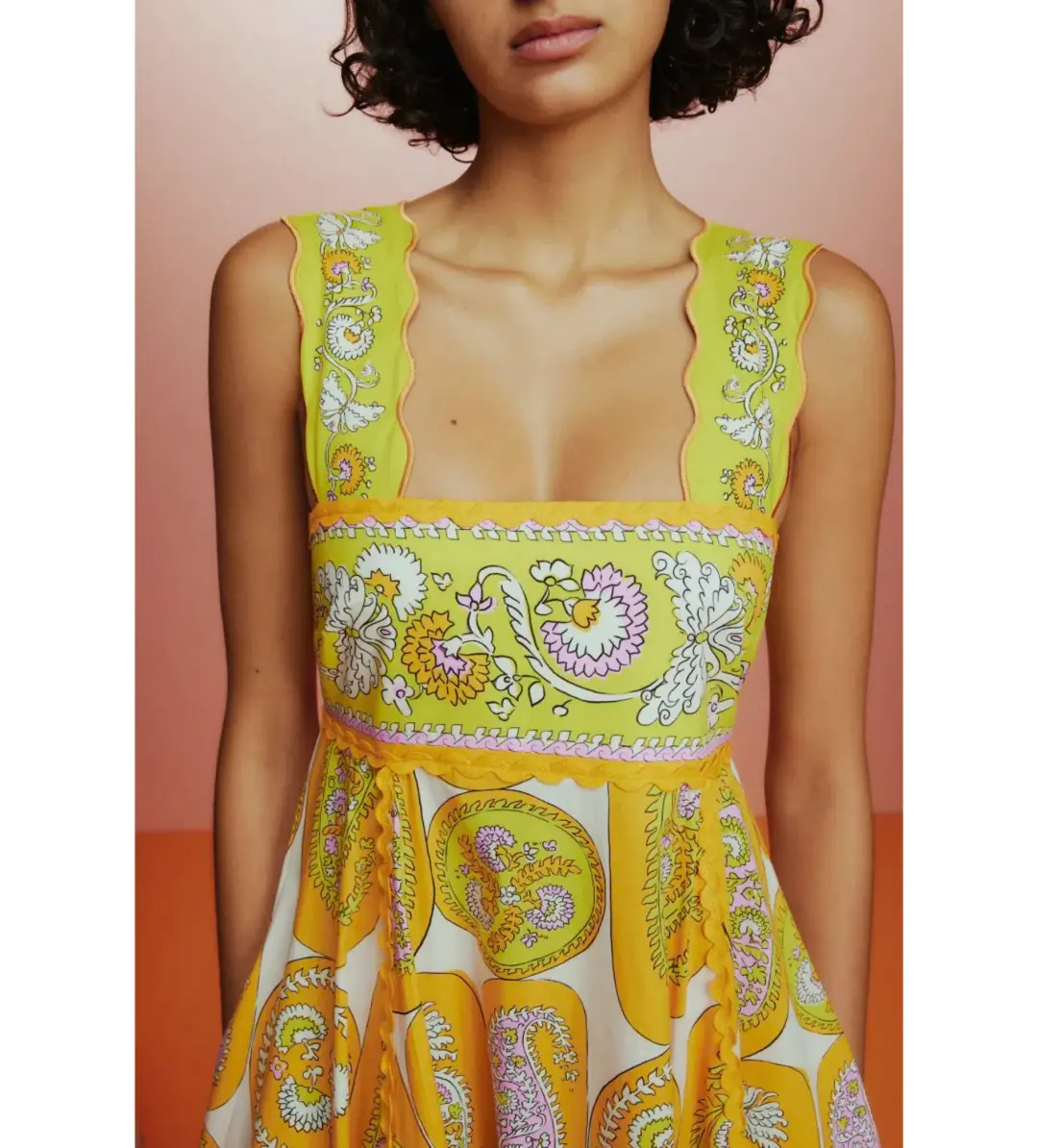 Alemais Diana Summer Dress Yellow Floral Size AU 16 for rent on The Volte - main image