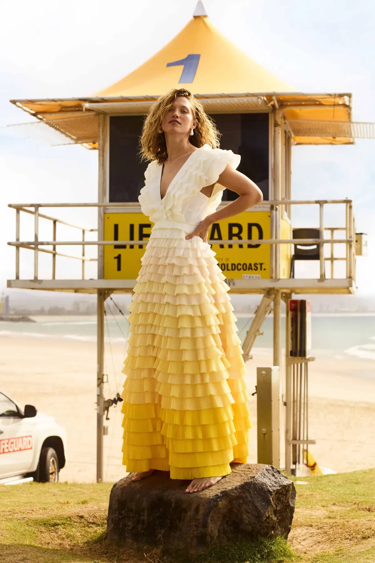 Aje Reflection Ombre Gown in Ivory/Acacia Yellow Size AU 12  - Image 1