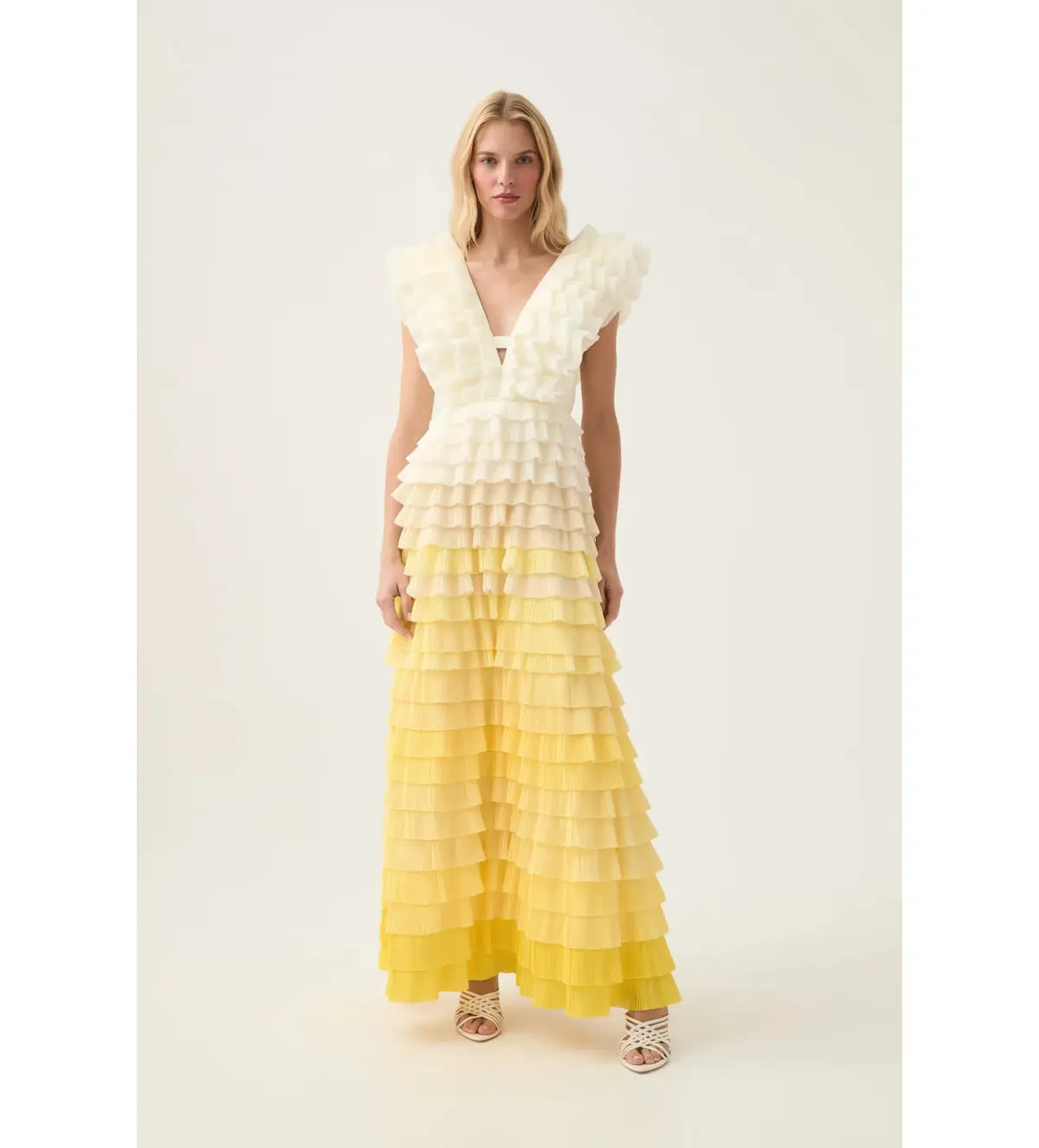 Aje Reflection Ombre Gown in Ivory/Acacia Yellow Size AU 16 - Image 2