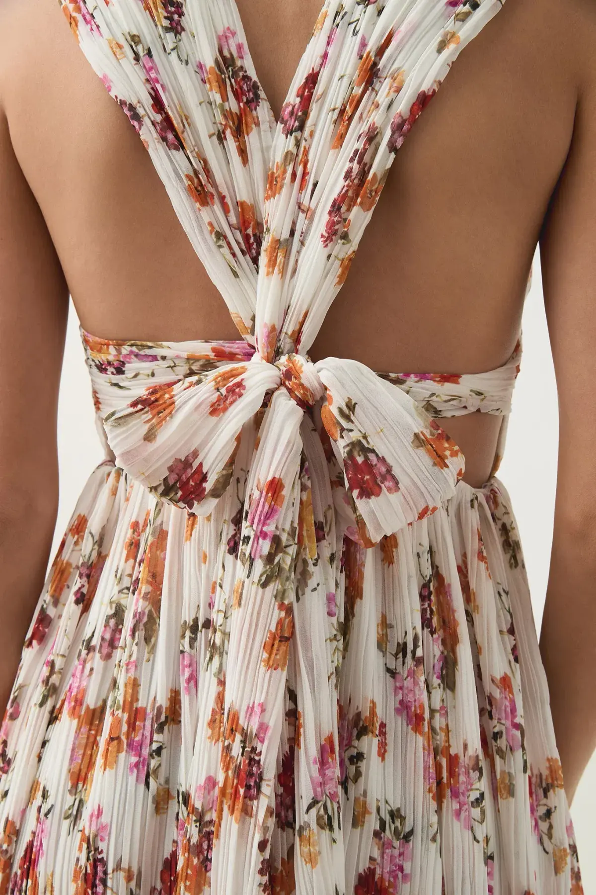 Aje Becoming Bow Back Midi Dress Flora Natura Size AU 10  - Image 2