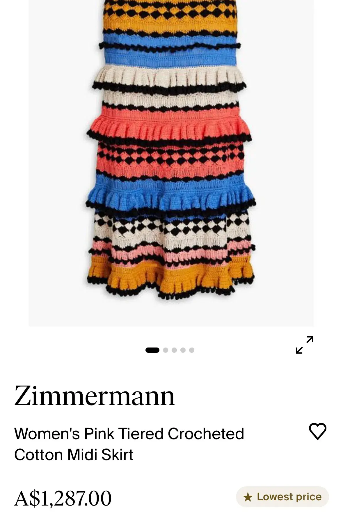 Zimmerman Crocheted Skirt Multi Size 1 / AU 10 - Image 5