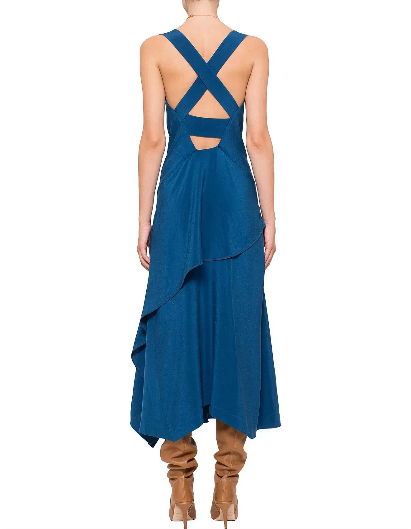 KITX Cerise Ruffle Midi Dress Blue Size AU 10 - Image 3