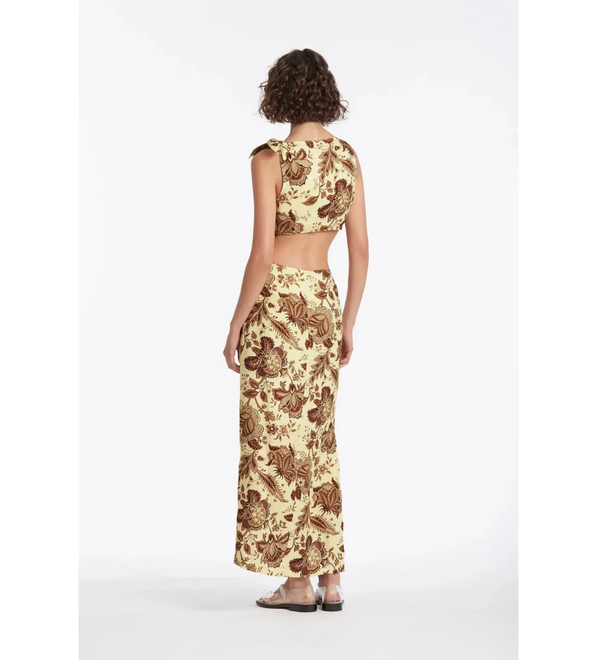 Sir The Label Rei Knot Midi Dress in Citrus Lilium Print Size 0 / AU 8  - Image 3