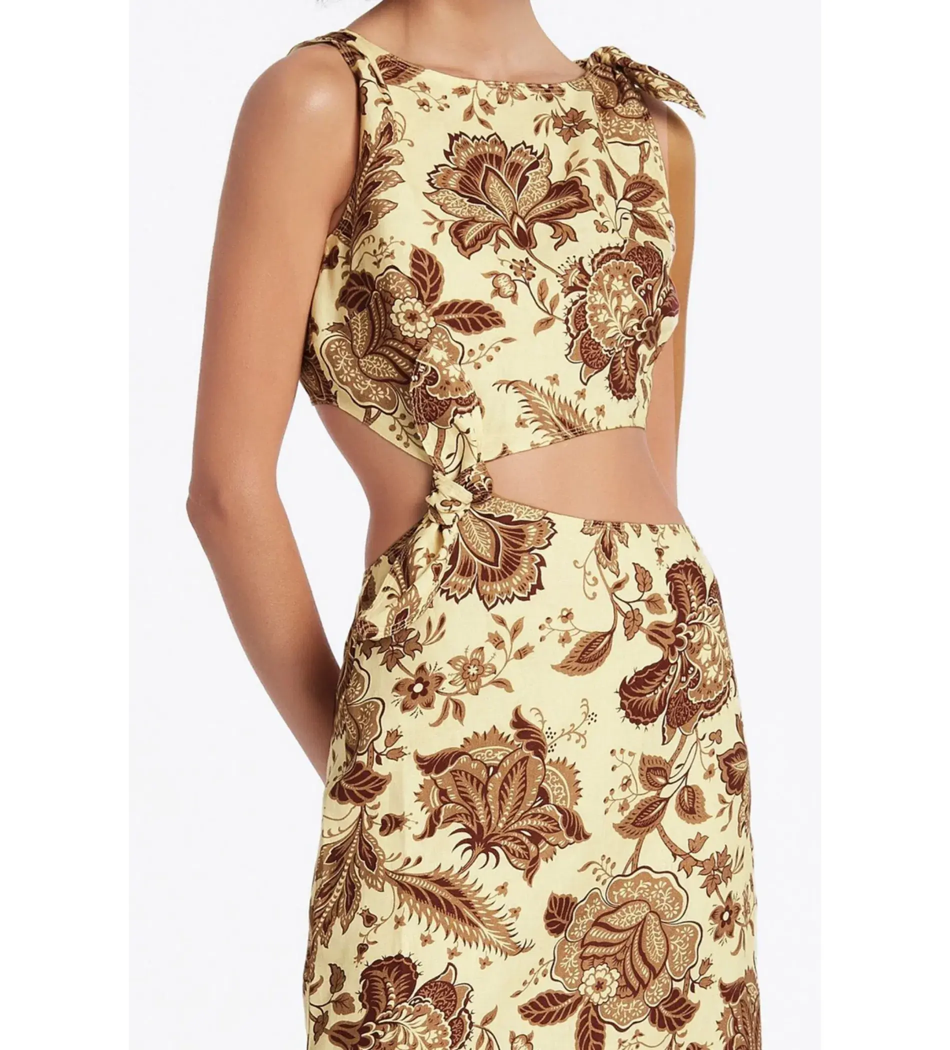Sir The Label Rei Knot Midi Dress in Citrus Lilium Print Size 0 / AU 8  - Image 2