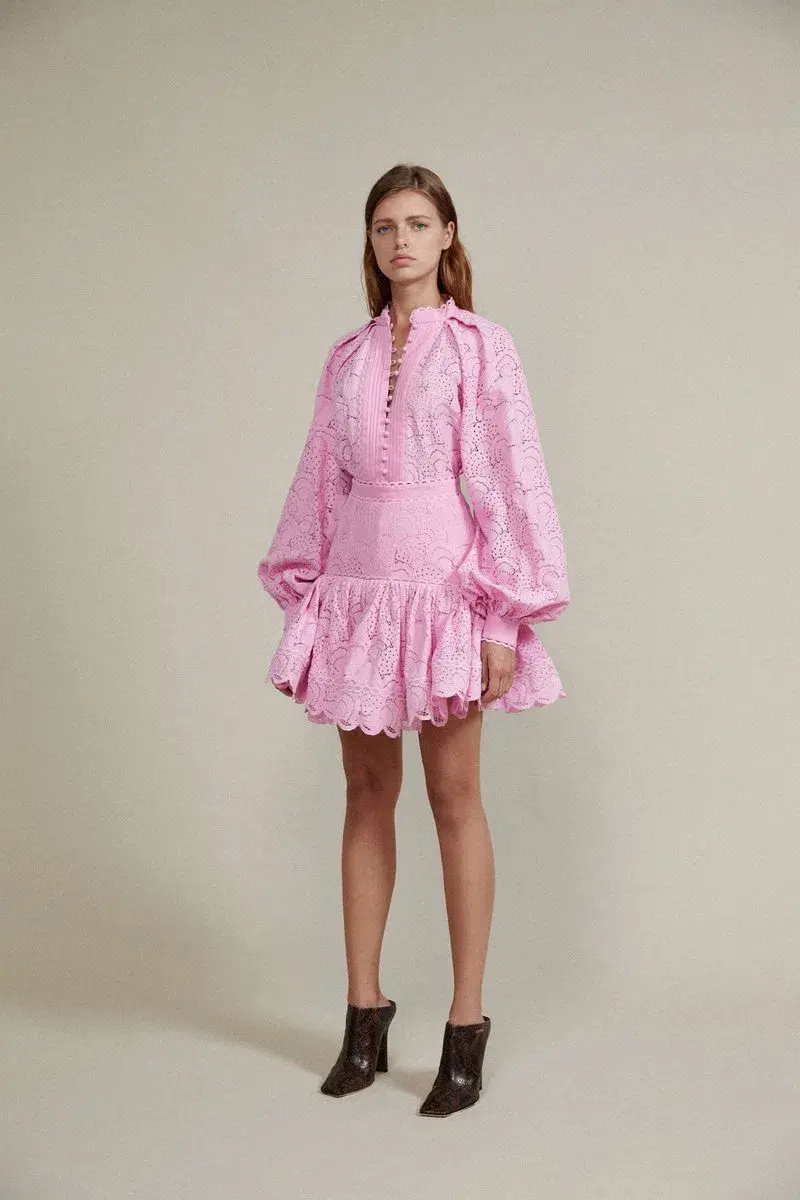 The Acler Cookes Skirt in Taffy Pink Size 6  for rent on The Volte - main image