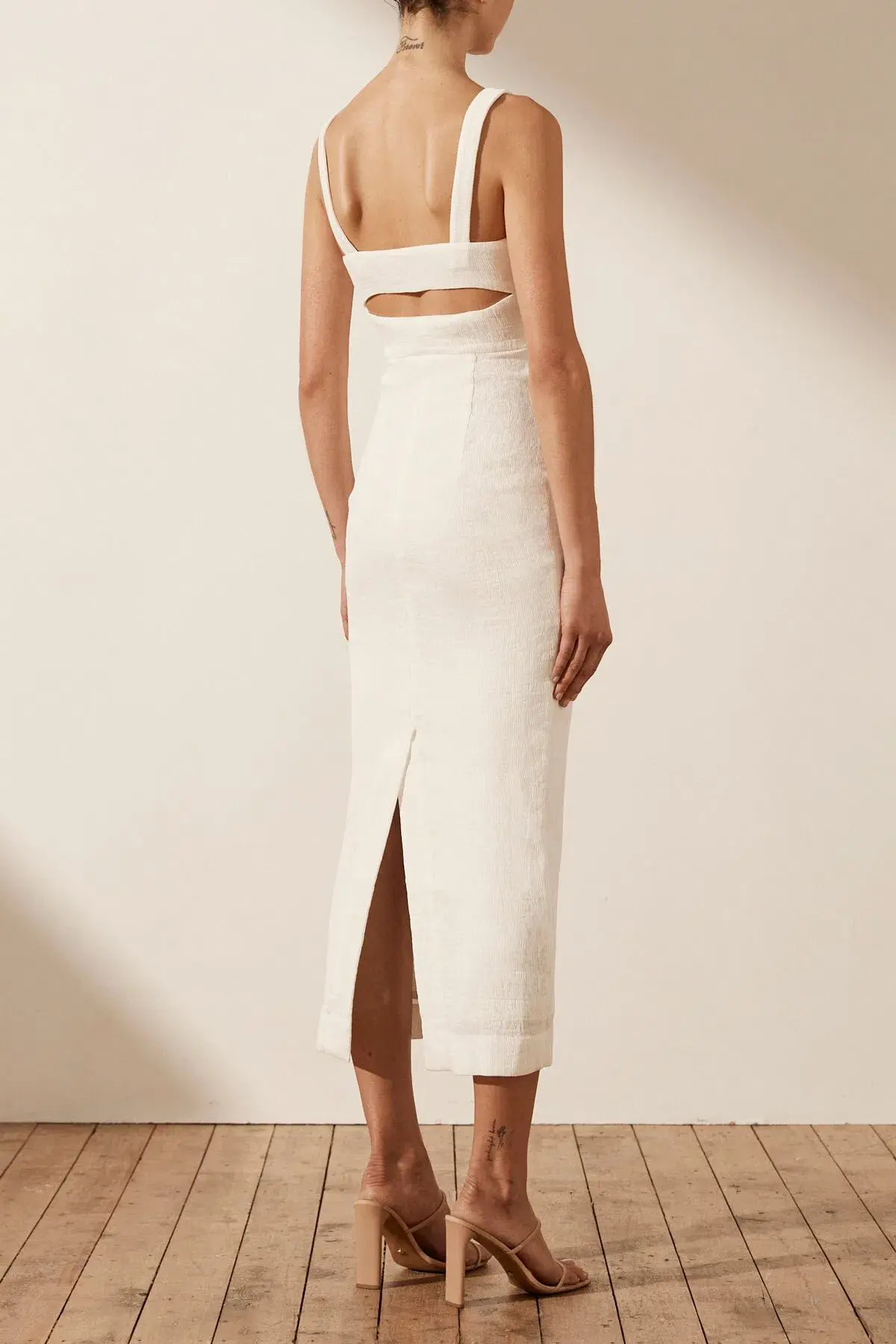 Shona Joy Simone Cut Out Dress In White Size 10 - Image 3
