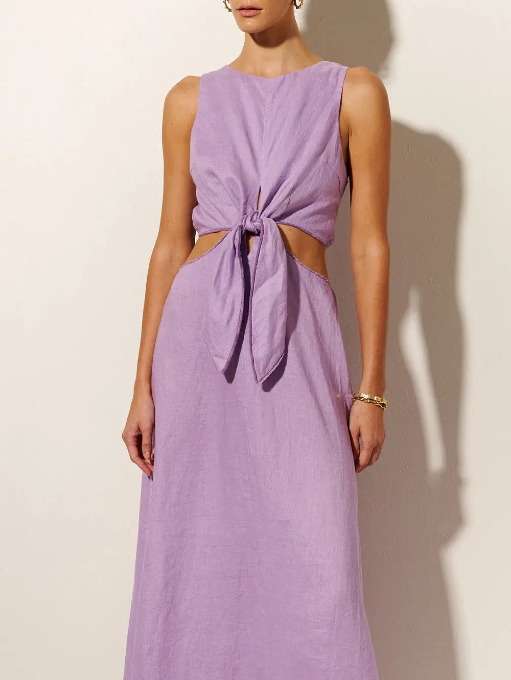 Kivari Ellie Cut Out Maxi Dress Lilac Size 16 for rent on The Volte - main image