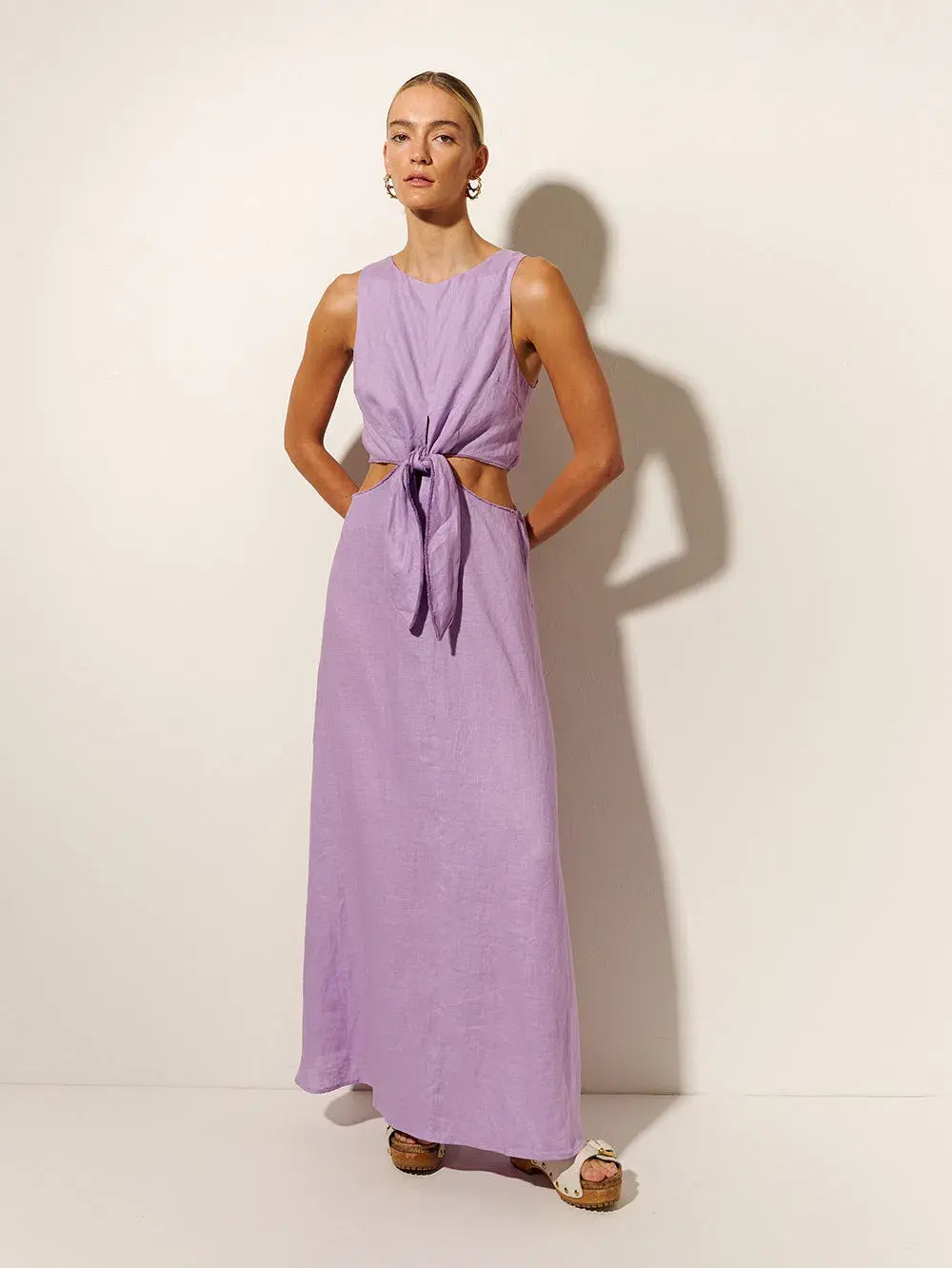 Kivari Ellie Cut Out Maxi Dress Lilac Size 16 - Image 1