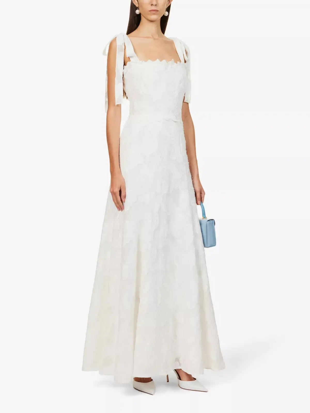 Rachel Gilbert Emilia Floral Lace Maxi Dress Ivory Size 12 - Image 1