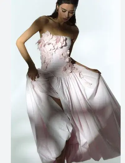 Aje Splendour Flower Gown in Pastel Pink Size 8 - Image 1